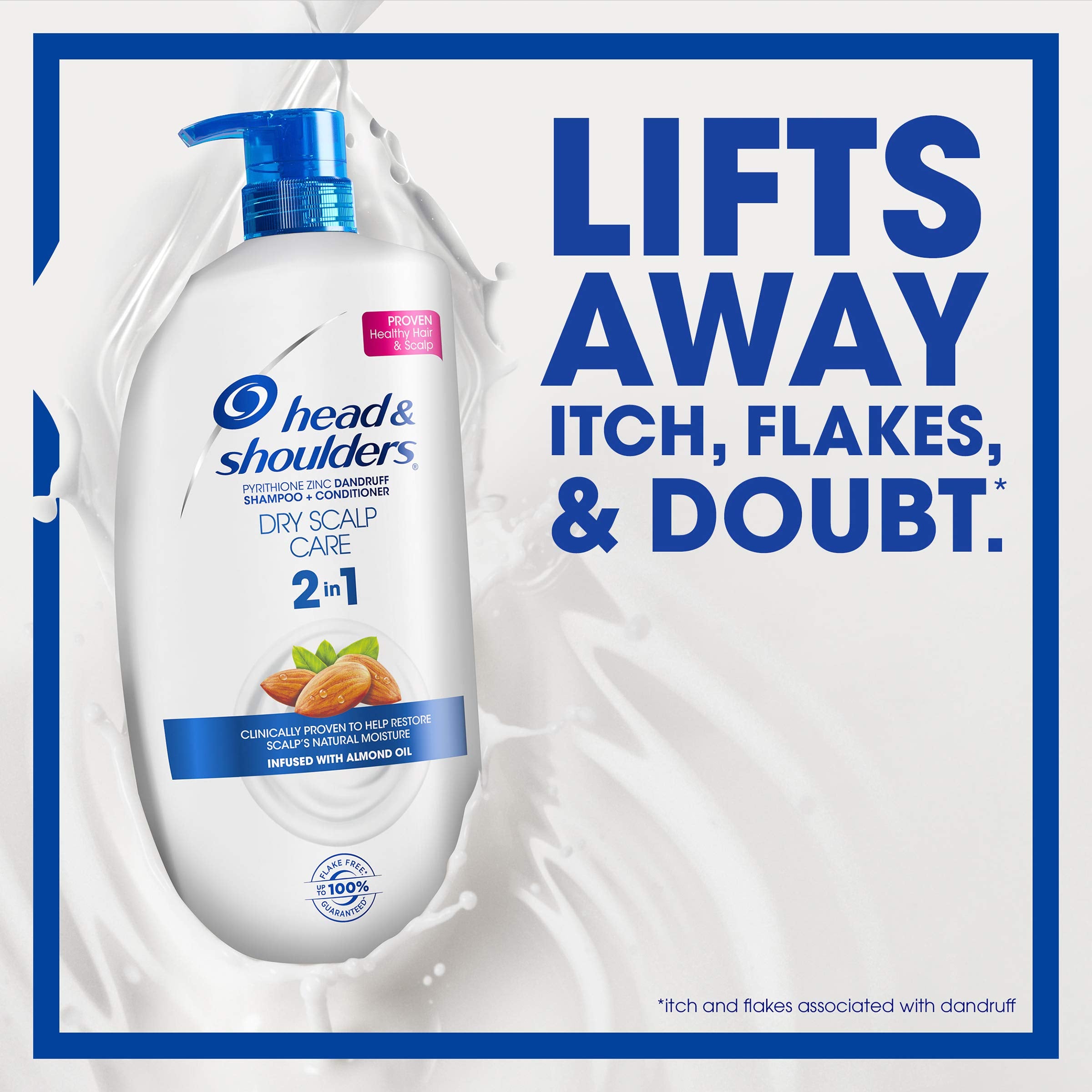 Head and Shoulders Dry Scalp Care with Almond Oil 2-in-1 Anti-Dandruff Paraben Free Shampoo + Conditioner 32.1 fl oz