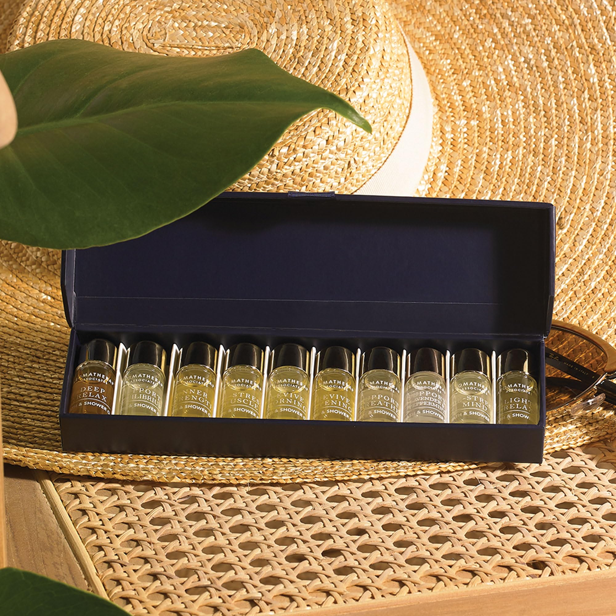 Aromatherapy Associates Essential Oil Blends - Luxury Shower Oil Set, 10 Pack (0.10fl oz Each), Gift Boxed for Daily Aromatherapy Care