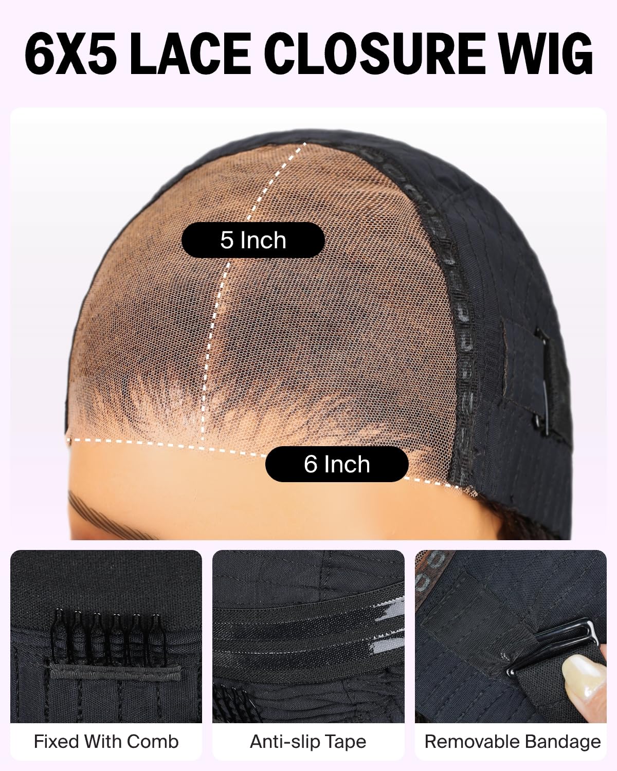 Megalook Glueless Wig Pre Cut 6X5 Hd Lace Closure Wigs Human Hair Pre Plucked Bleached Tiny Knots 220% Density 12A Body Wave Wig