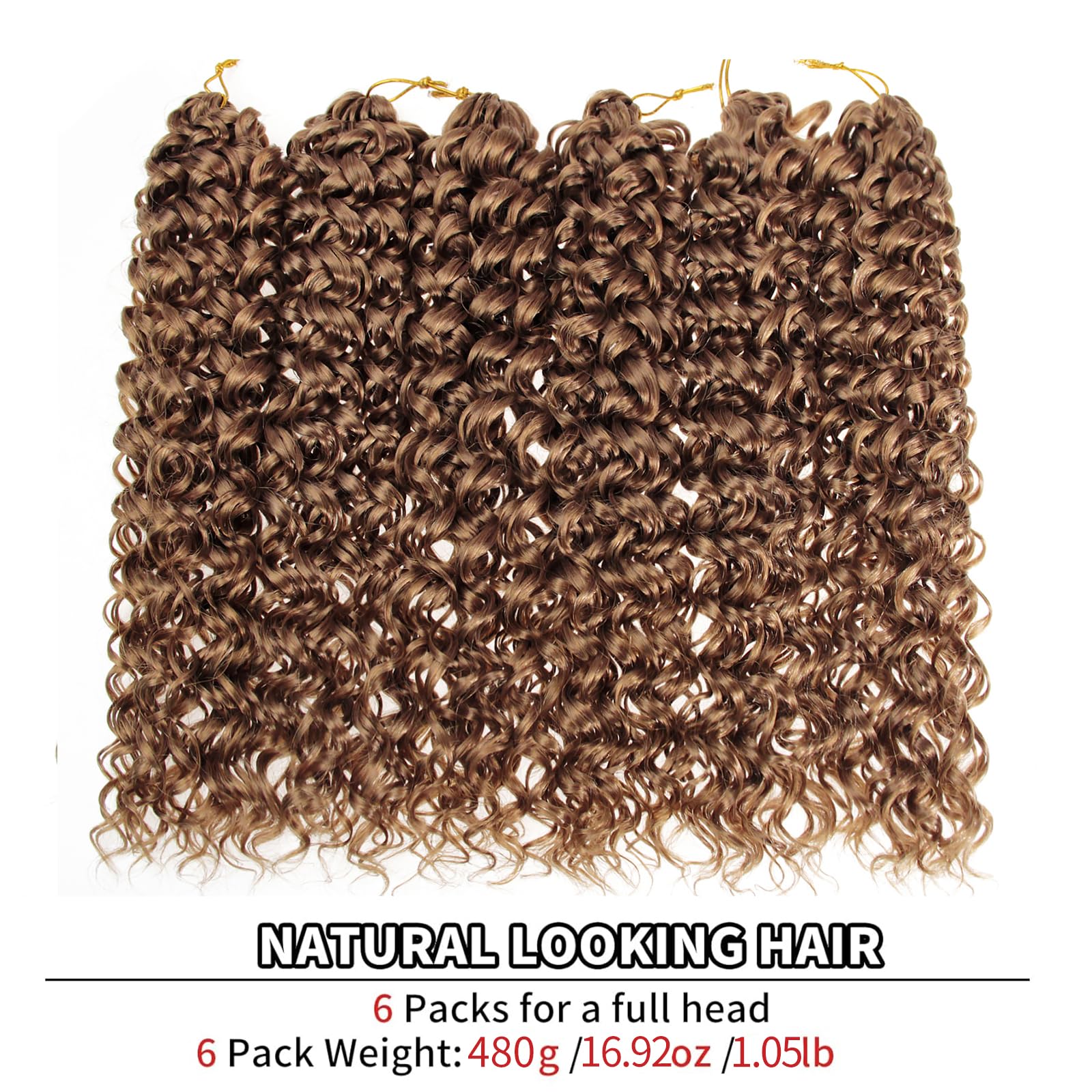 Qrhsuka Gogo Curl Crochet Hair For Women Water Wave Curly Crochet Hair Wavy Human Hair Deep Wave Beach Curl Crochet Synthetic Ha