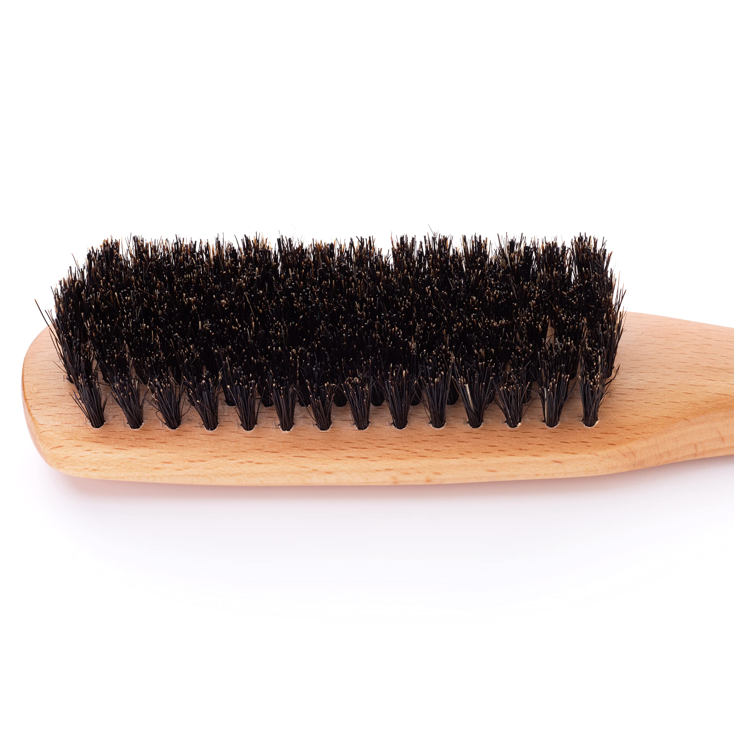 GranNaturals Boar Bristle Slick Back Hair Brush - Soft/Medium Smoothing Hairbrush to Style, Polish, & Lay Hair Down Flat to Crea