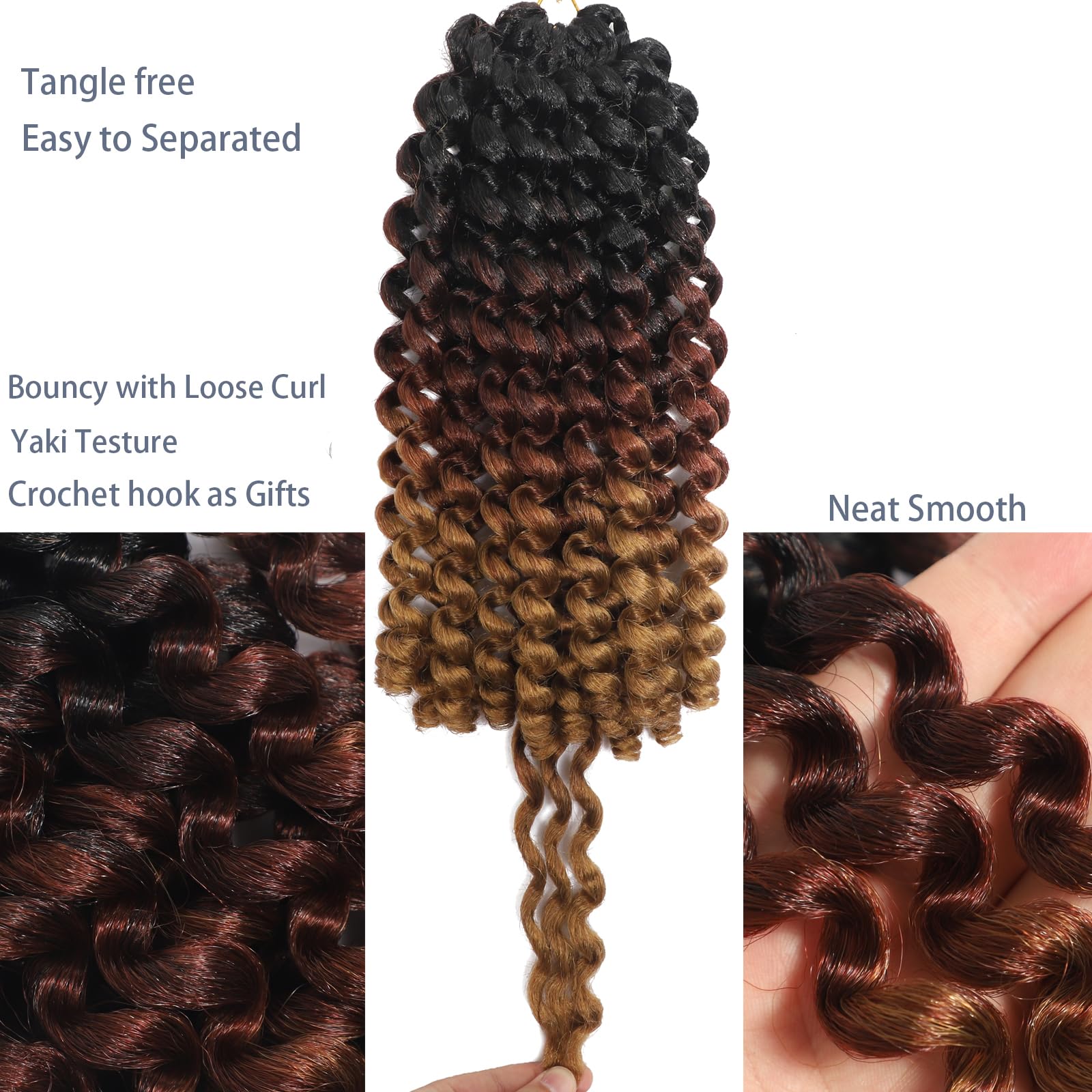 12Inch 2X Ringlet Wand Curl Crochet Hair 60 Strands Pre Looped Jamaican Bounce Crochet Hair Extensions Crochet Braiding Hair (12