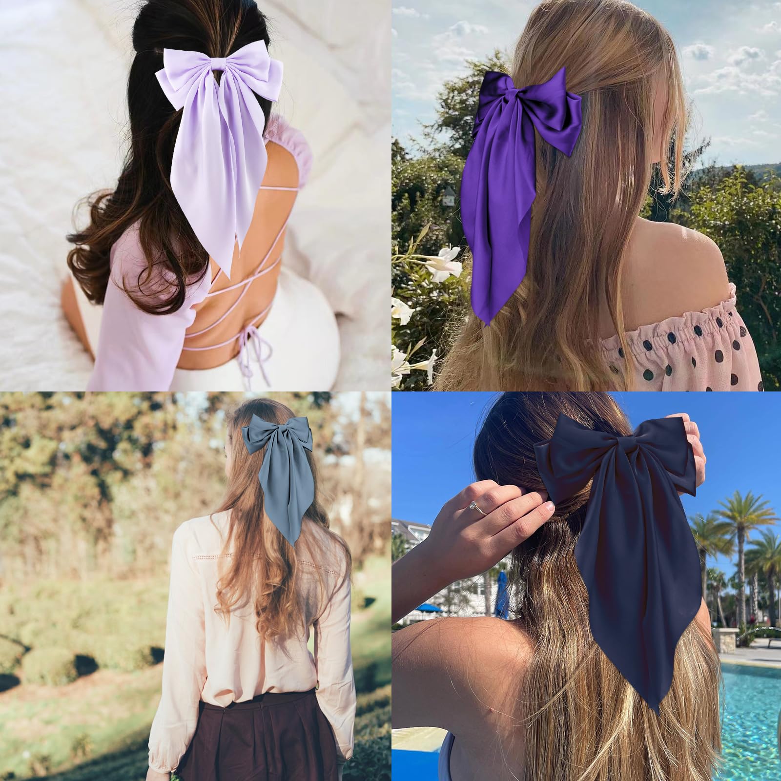 Canitor Purple Hair Bows for Women Barrettes Clip Large Cute Preppy Teenager Tween Teen Girl Bulk Gifts Trendy Stuff Aesthetic C