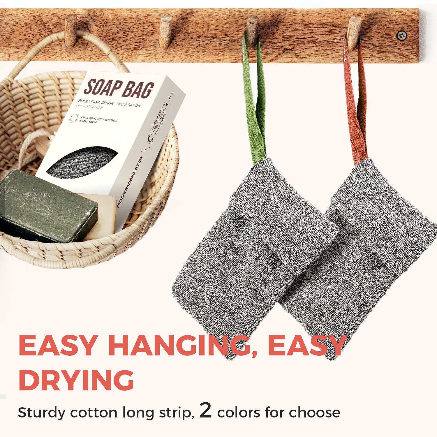 Zomchi 2 Pieces Soap Pouch And Soap Saver Pocket For Use In Shower, Premium Body Scrubber Shower Sponge, Exfoliating Soap Bag Yo