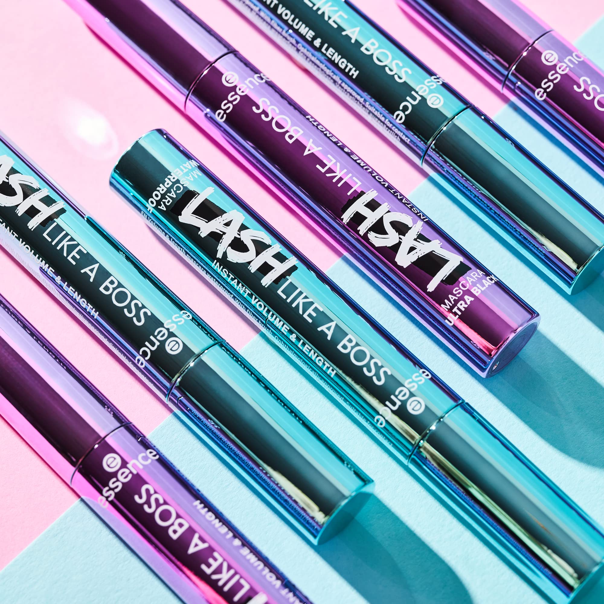 Essence  Lash Like A Boss Instant Volume & Length Waterproof Mascara  Long Lasting Formula & Curved Fiber Brush  Vegan & Cruelty