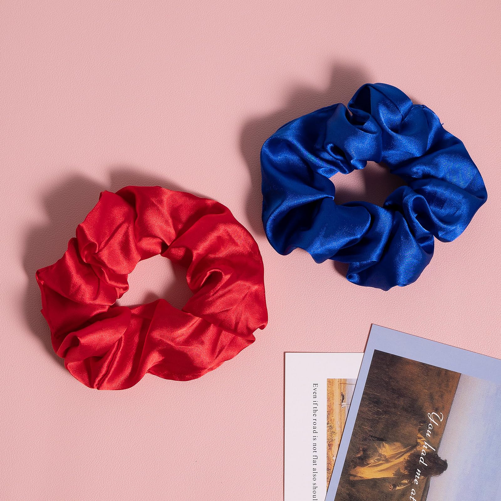 Silk Hair Scrunchies Red Blue Mulberry Silky Scrunchy Large For Women Girls Curly Thick Fine Hair Tie Sleep Elastic Band Ponytai