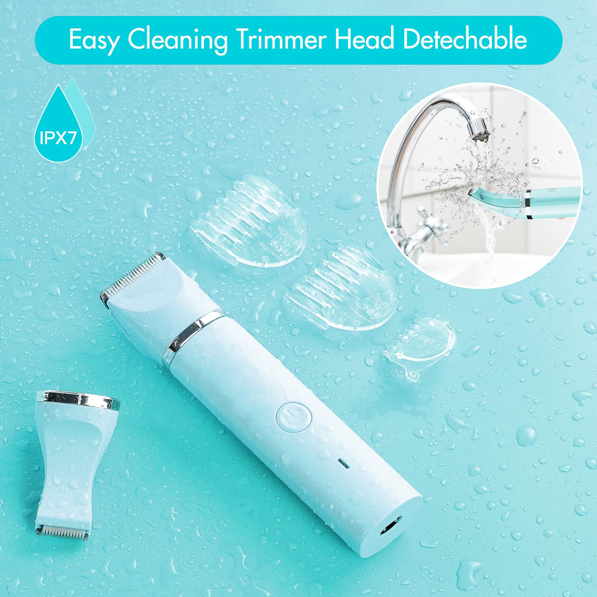 Electric Bikini Trimmer For Women - 2 In 1 Electric Lady Clipper Pubic Hair Groomer Painless Hair Removal Razor Body Shaver, Por