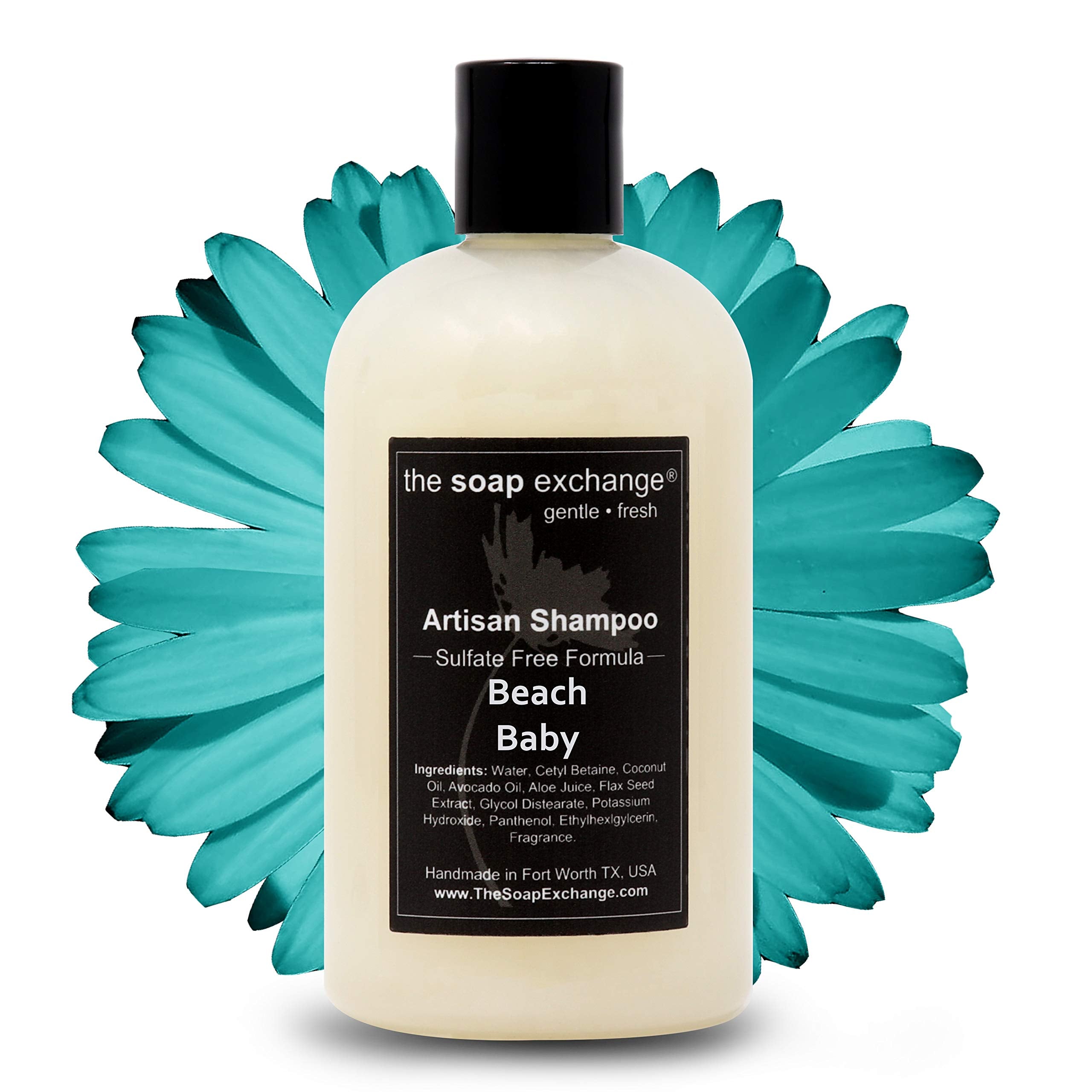 The Soap Exchange Hair Shampoo - Beach Baby Scent - Hand Crafted 12 fl oz / 354 ml Natural Artisan Hair Care, Gentle, Sulfate & 