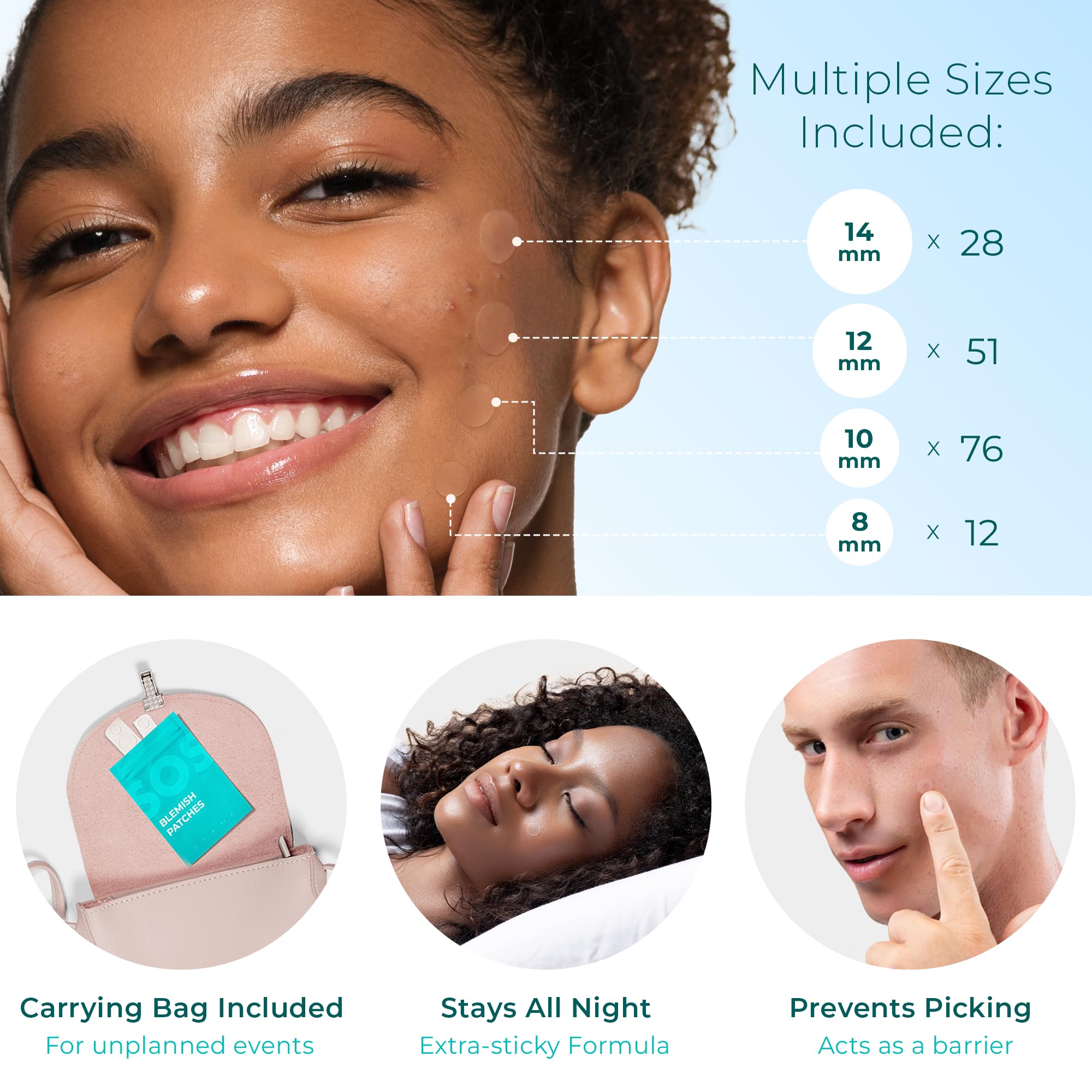 Pimple Patches (Made In Korea) For Face & Body - Overnight Treatment - Acne Patch For Zits, Bumps, Spots, Pimples, Whiteheads -