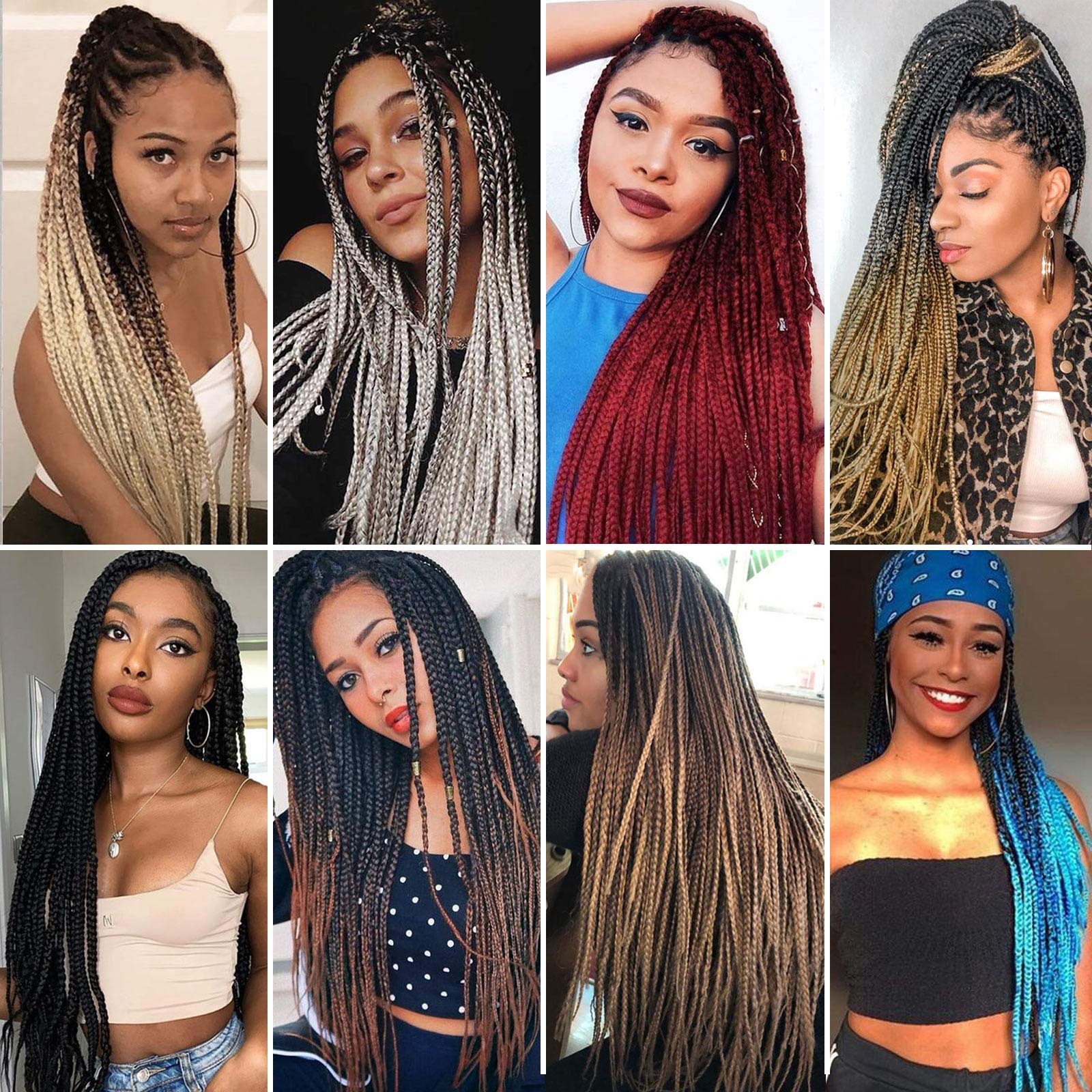 Braiding Hair Dark Brown 30 Inch 8 Packs Hair Extensions Professional Synthetic Braid Hair Crochet Braids, Soft Yaki Texture, Ho