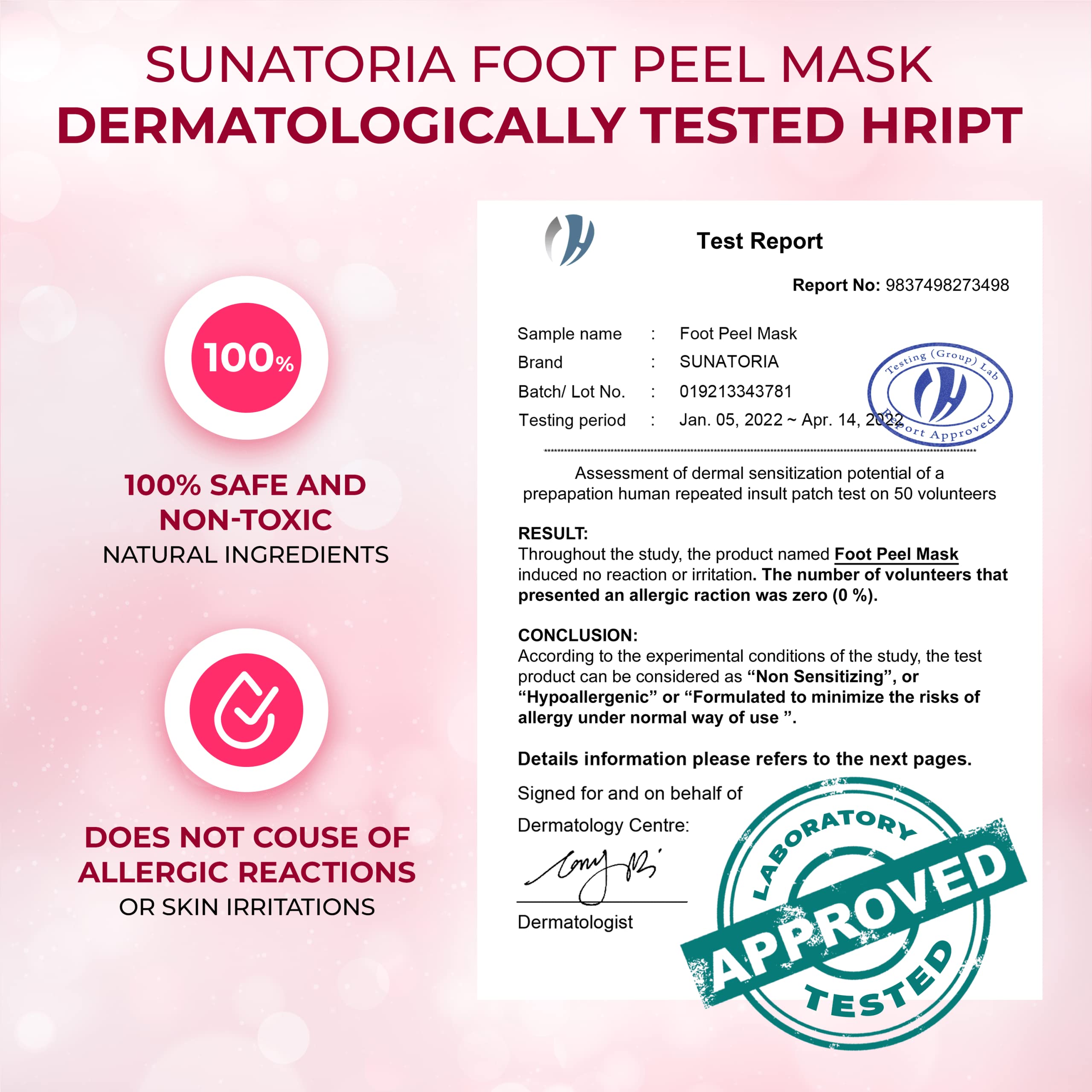 SUNATORIA Foot Peel Mask - Dermatologically Tested - 2 Pack (Pairs) Exfoliating Foot Mask - Makes Feet Baby Soft by Peeling away