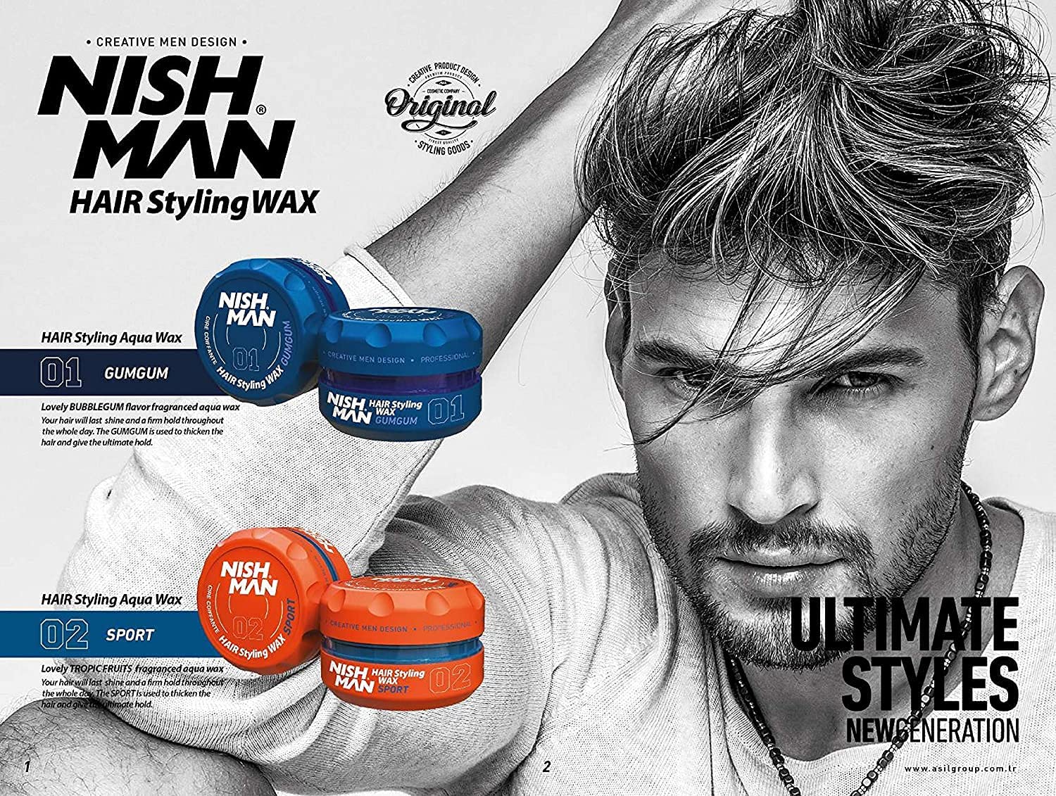 Nishman Hair Styling Series (02 Sport Aqua Wax, 150Ml)