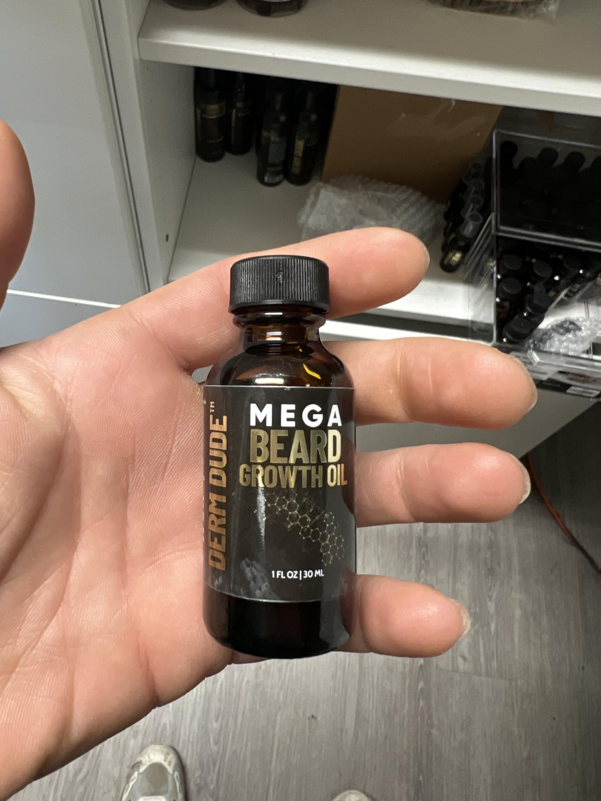 Derm Dude Mega Beard Growth Oil With Jojoba Oil, Japanese Peppermint Oil, Castor Oil, Avocado Oil And More. Promotes Natural Hea