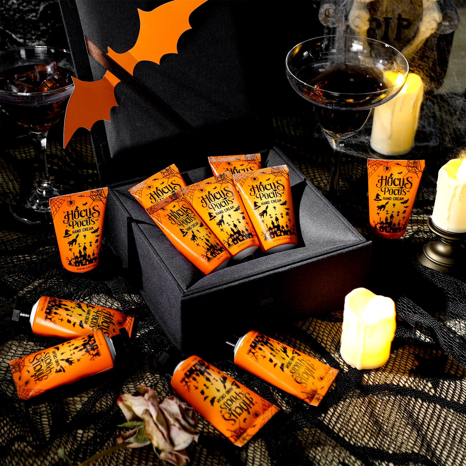 Heigble 48 Sets Halloween Hand Cream Gifts Bulk Halloween Party Supplies Favors Hand Cream Travel Lotions Size Bulk with Ghost S