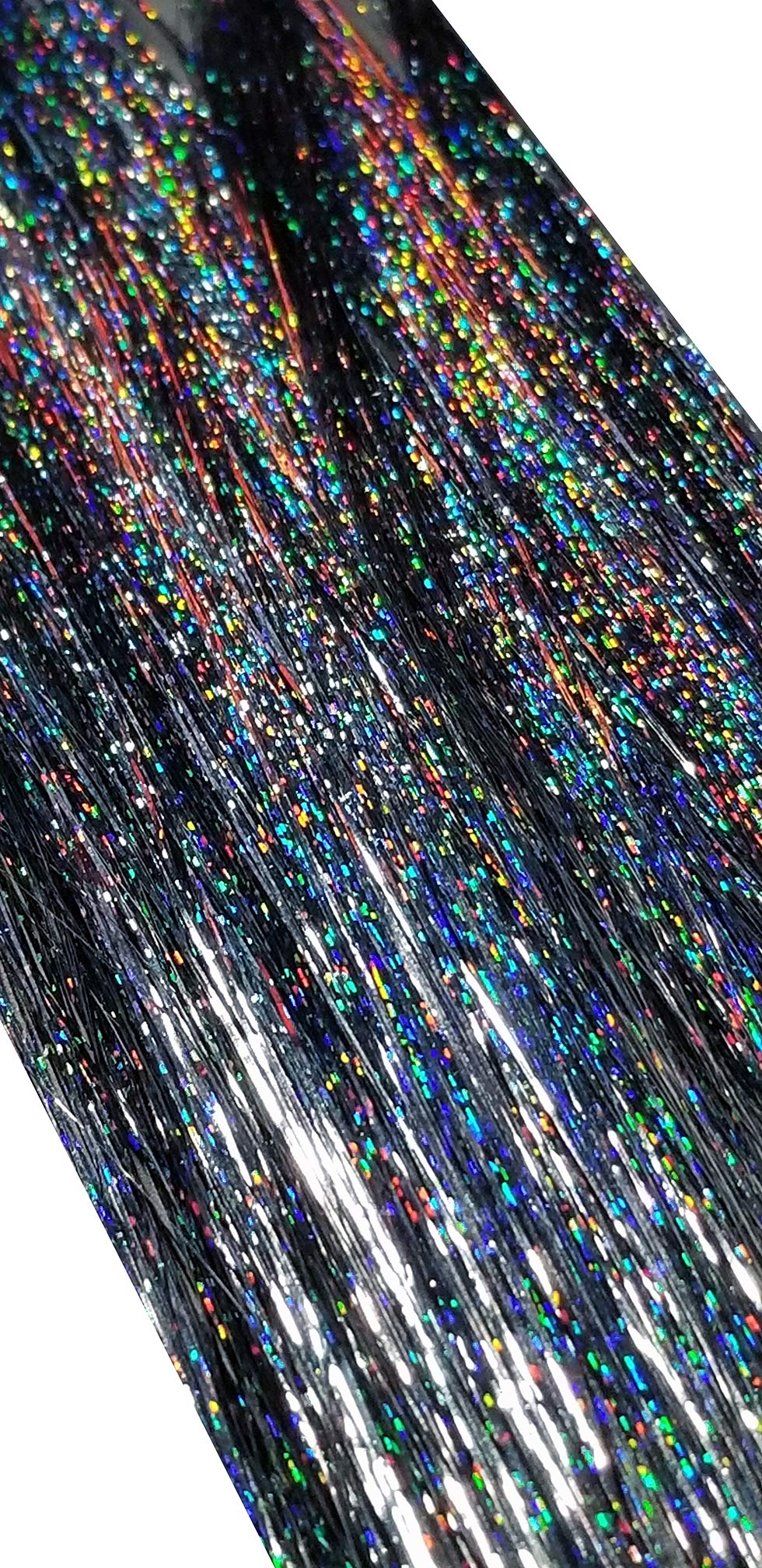 40 Sparkling Hair Tinsel 100 Strands (Stellar Midnight Black)