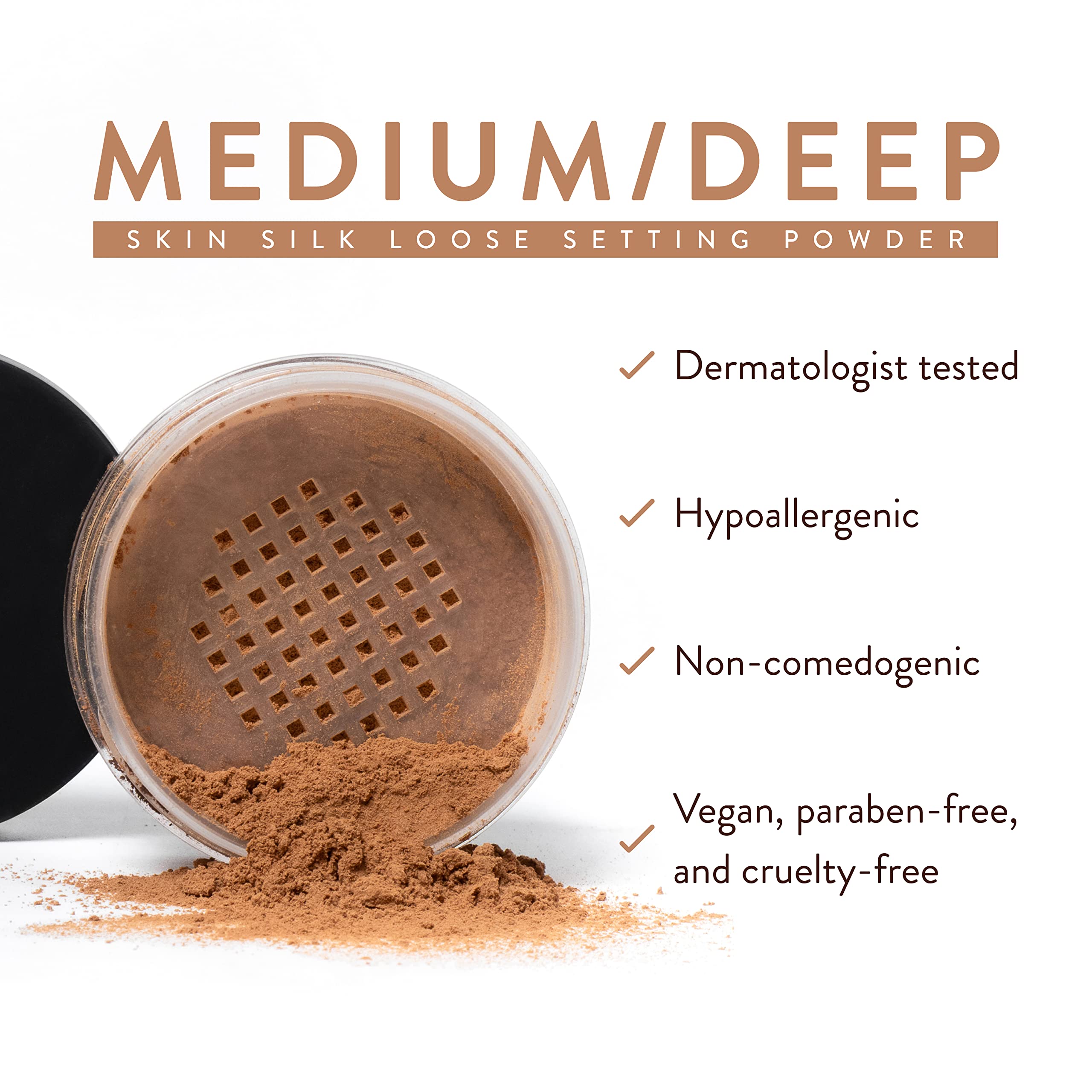 Mented Cosmetics Skin Silk Loose Setting Powder, Loose Setting Powder For Medium Skin, Setting Powder Makeup For Black Women Tal