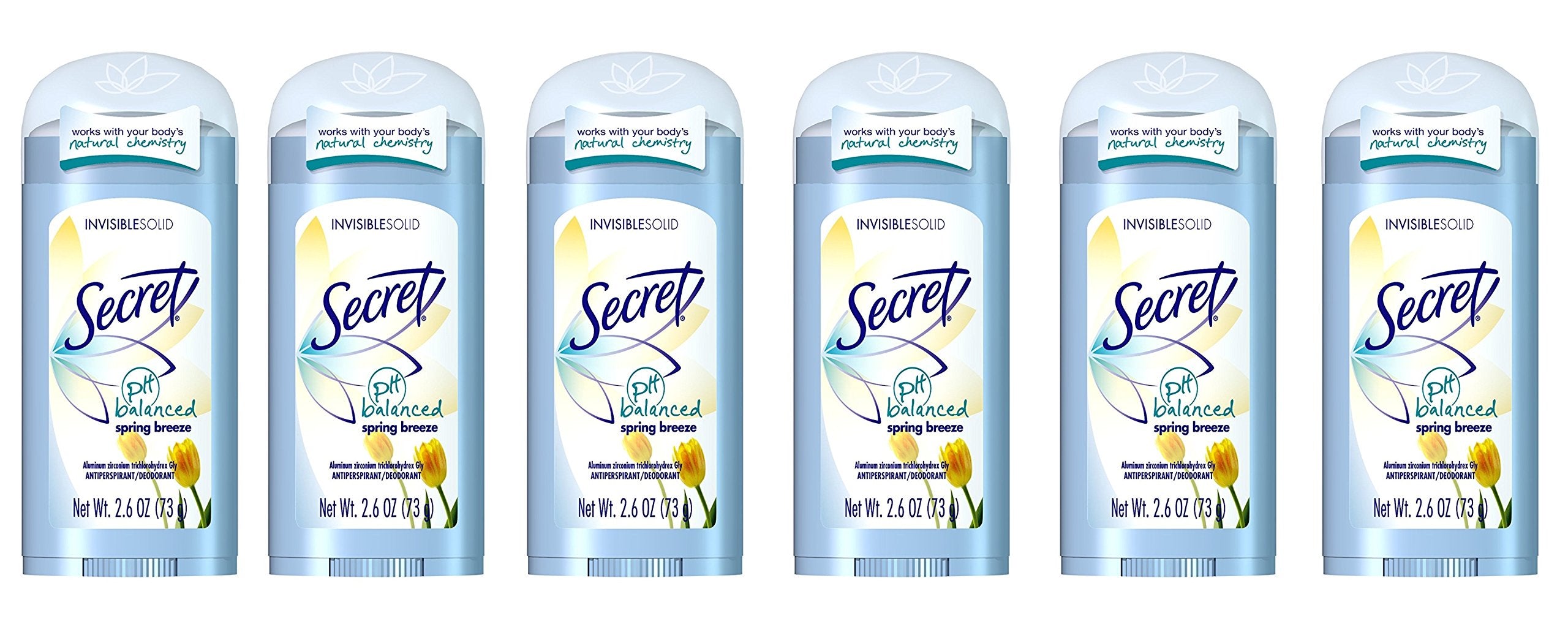 Secret Original Spring Breeze Scent Women'S Invisible Solid Ph Balanced Antiperspirant & Deodorant 2.6 Oz (Pack Of 6)