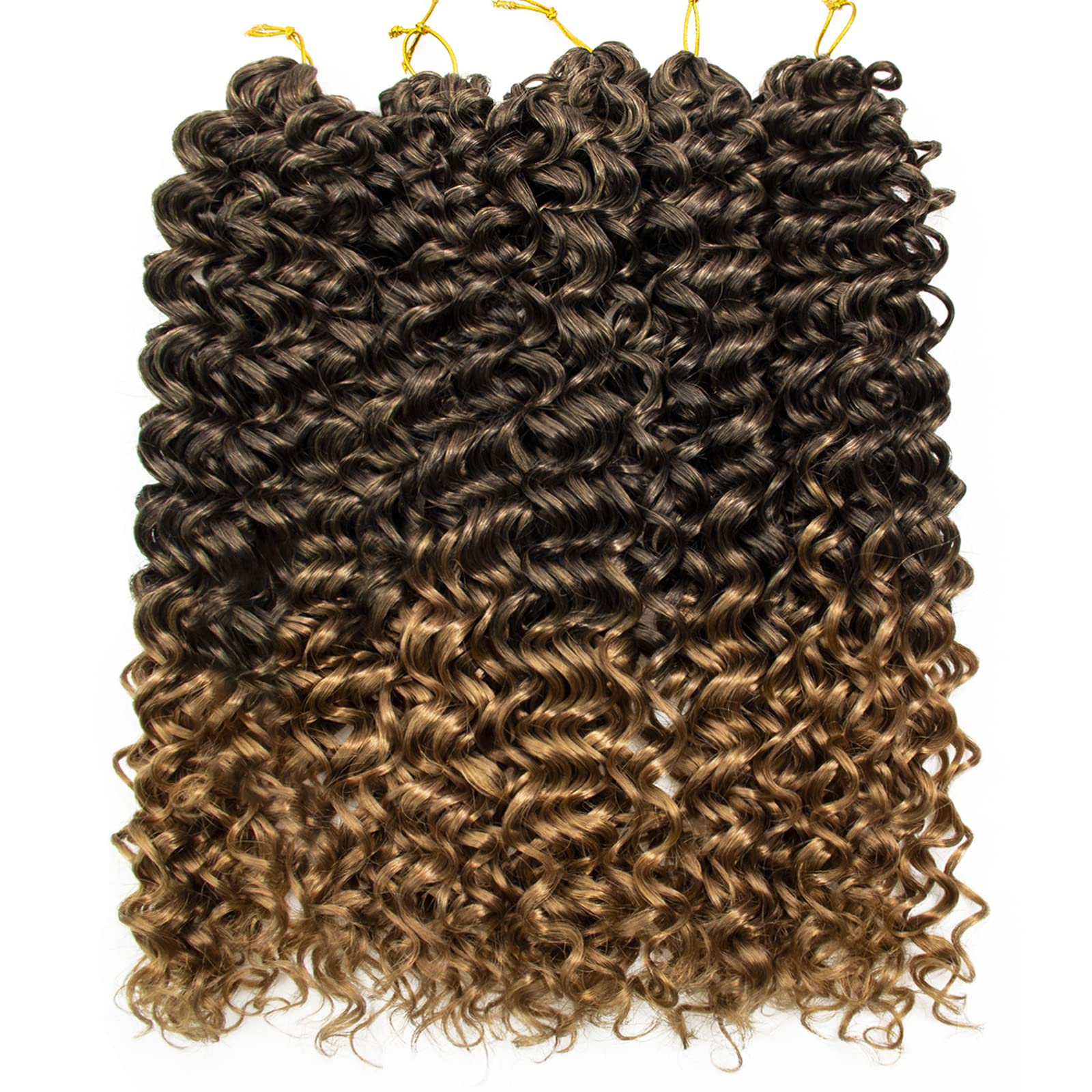 Gogo Curl Crochet Hair 18Inch Water Wave Crochet Hair Ombre Blonde Synthetic Bohemian Crochet Braids Deep Wave Braiding Hair Ext
