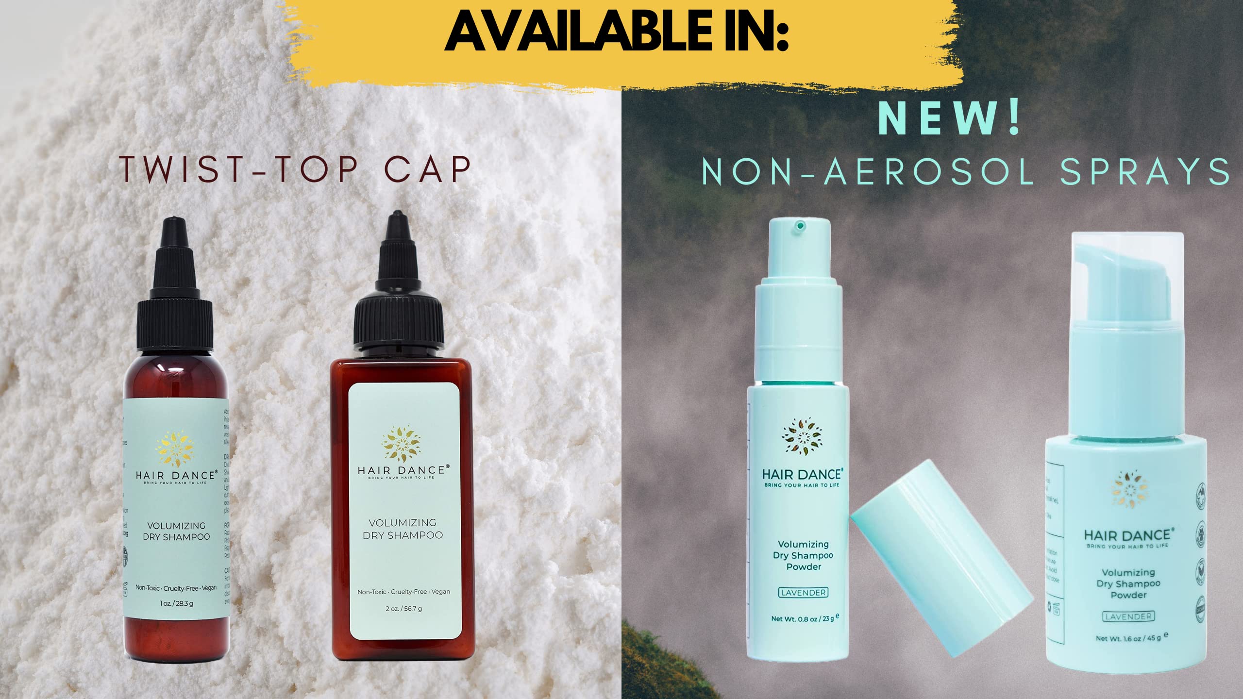 Dry Shampoo Volume Powder | Natural & Organic Ingredients | Non-Aerosol | Made in USA | Talc & Corn Free | For Blonde and Dark H