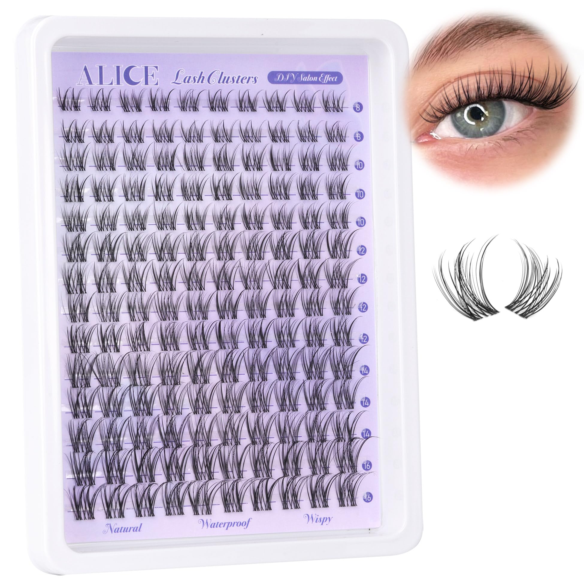 Lash Clusters Natural Lash Extensions Invisible Band Waterproof 8-16Mm Cluster Eyelash Extensions Wispy Eyelash Clusters Individ