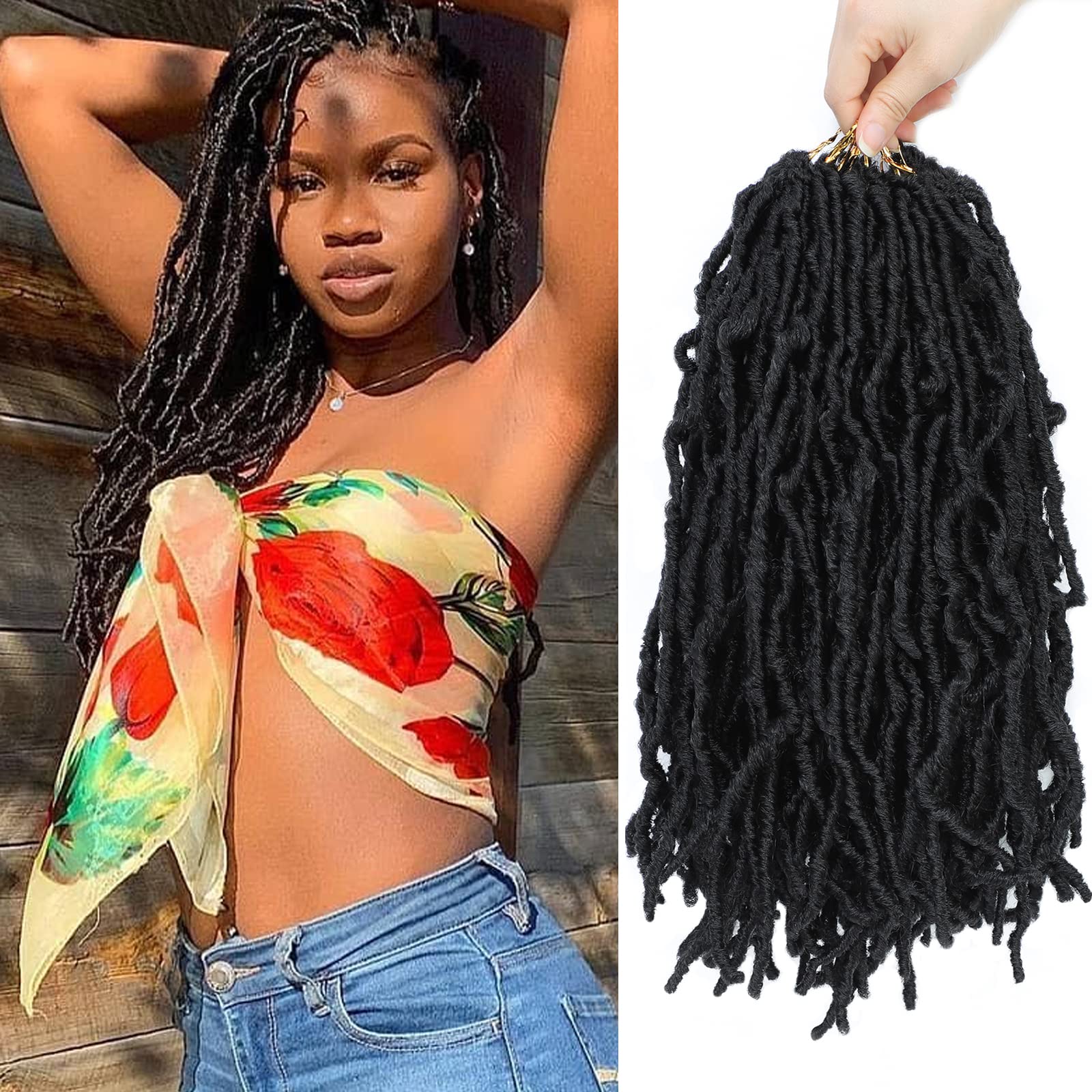 Faux Locs Crochet Hair Soft Locs 14 Inch 7 Packs Crochet Locs Natural Short Locs Crochet Hair For Women Synthetic Pre looped Cro