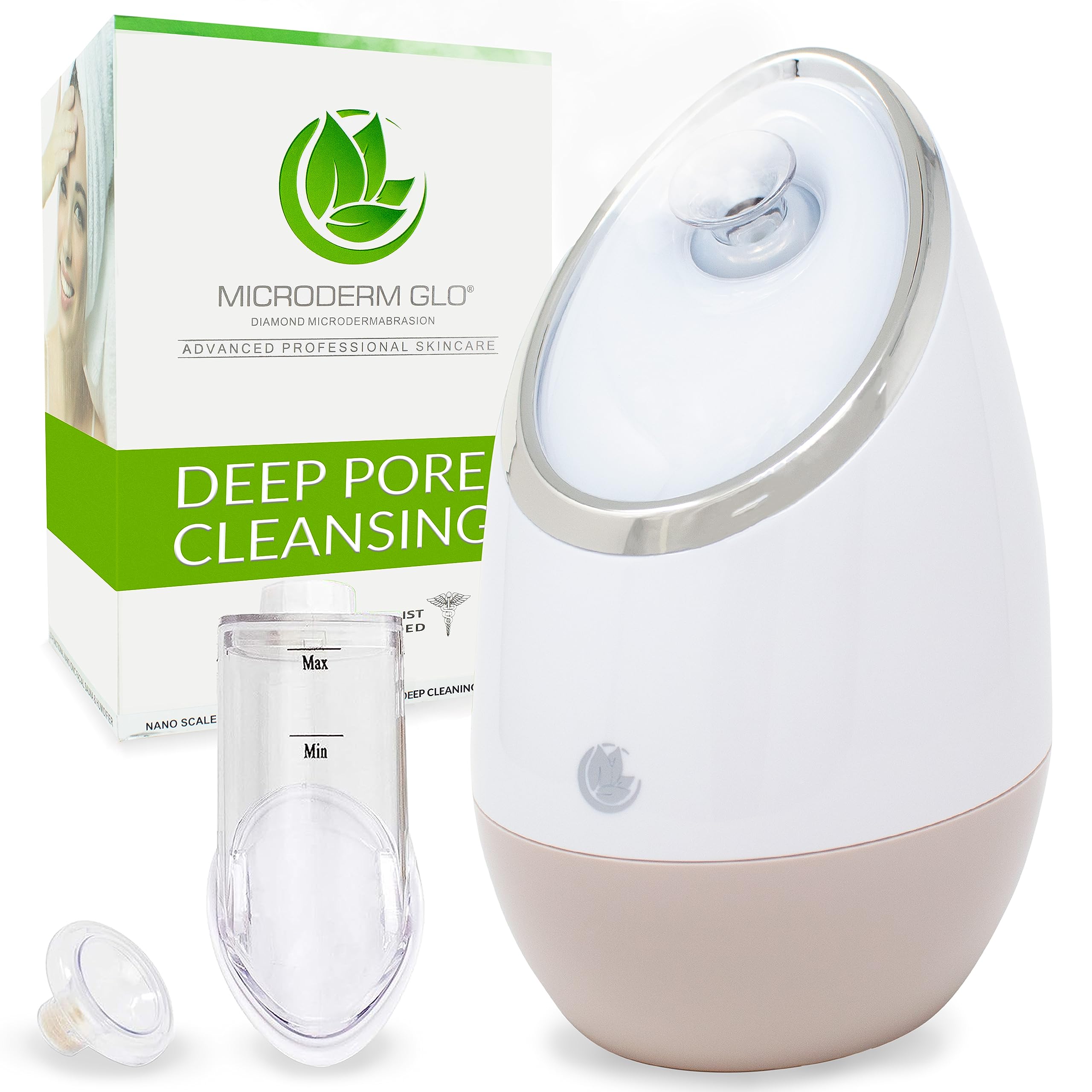 Facial Steamer SPA+ by Microderm GLO - Best Professional Nano Ionic Warm Mist, Home Face Sauna, Portable Humidifier Machine, Dee