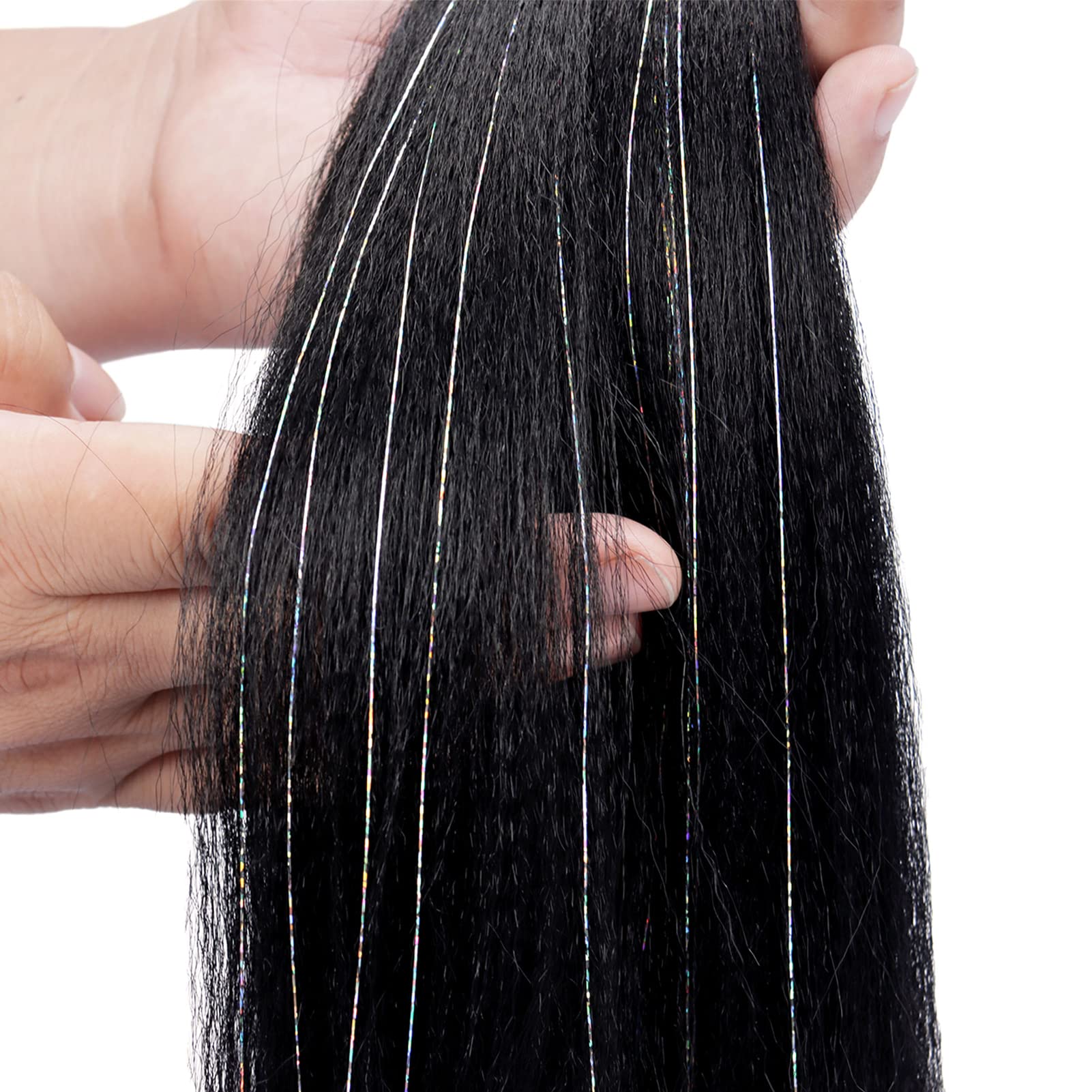 Pre Stretched Braiding Hair 8 Packs 20 Inch With Tinsel Hair Long Professional Hair For Crochet Twist Braids Itch Free Hot Water