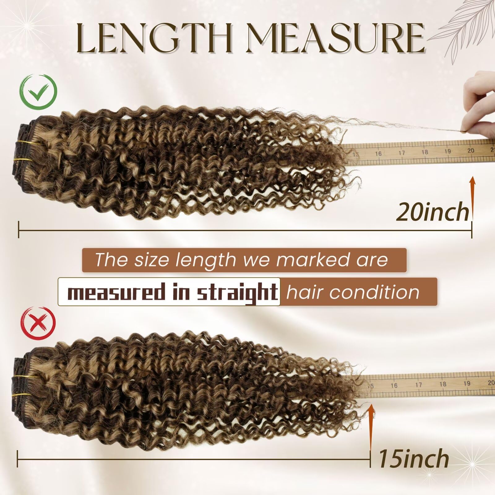 Hetto Kinky Curly Clip In Hair Extensions Human Hair #P4/27 Brown Highlight Blonde Curly Hair Extensions Clip In Human Hair Jerr