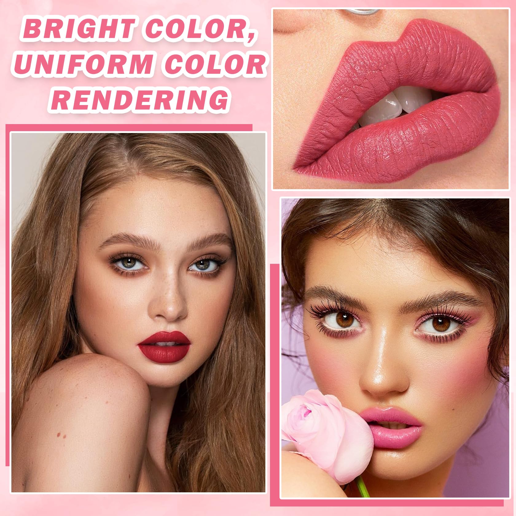 2Pcs Lip Tint Lip Stain Set, Velvet Lip Gloss Water Lip Tint Stain Multipurpose Liquid Lipstick Lip Stain Long Lasting Waterproo