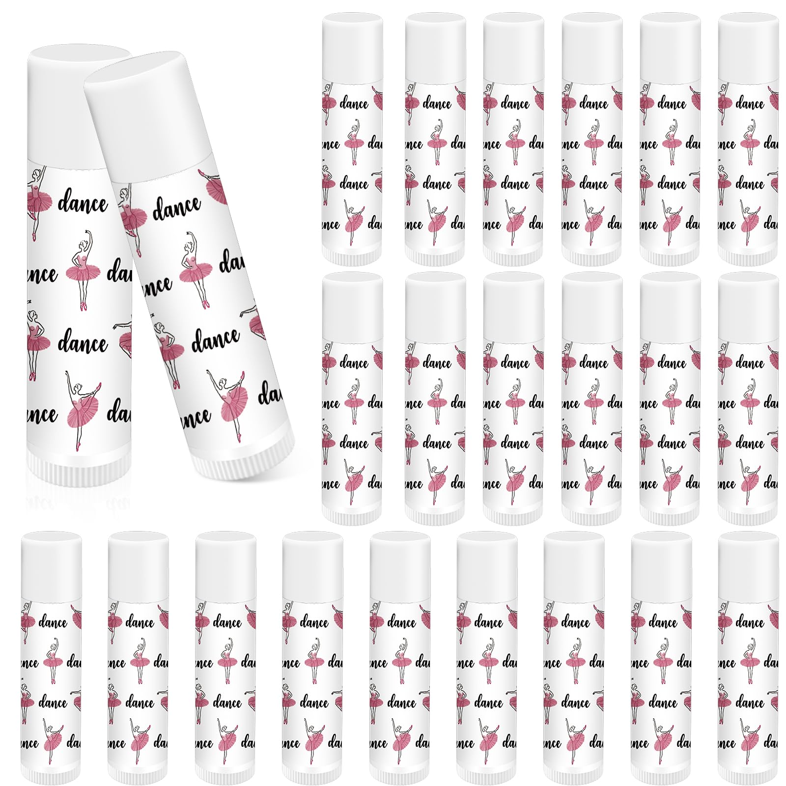 Dansib 24 Pack Dance Theme Ballet Lip Balms Bulk Moisturizing Lip Balms Gift Ballet Gifts Lip Balm Christmas Thanksgiving Day Da