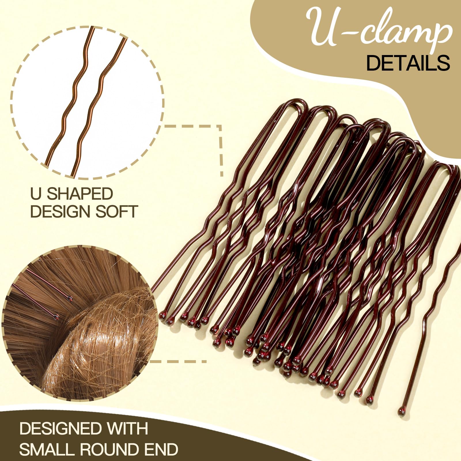 Fandamei 20Pcs Hair Nets For Buns Invisible And 40Pcs U Shaped Hair Pins Set, 20Pcs 50Cm Bun Nets For Ballet Girls And 40Pcs Hai