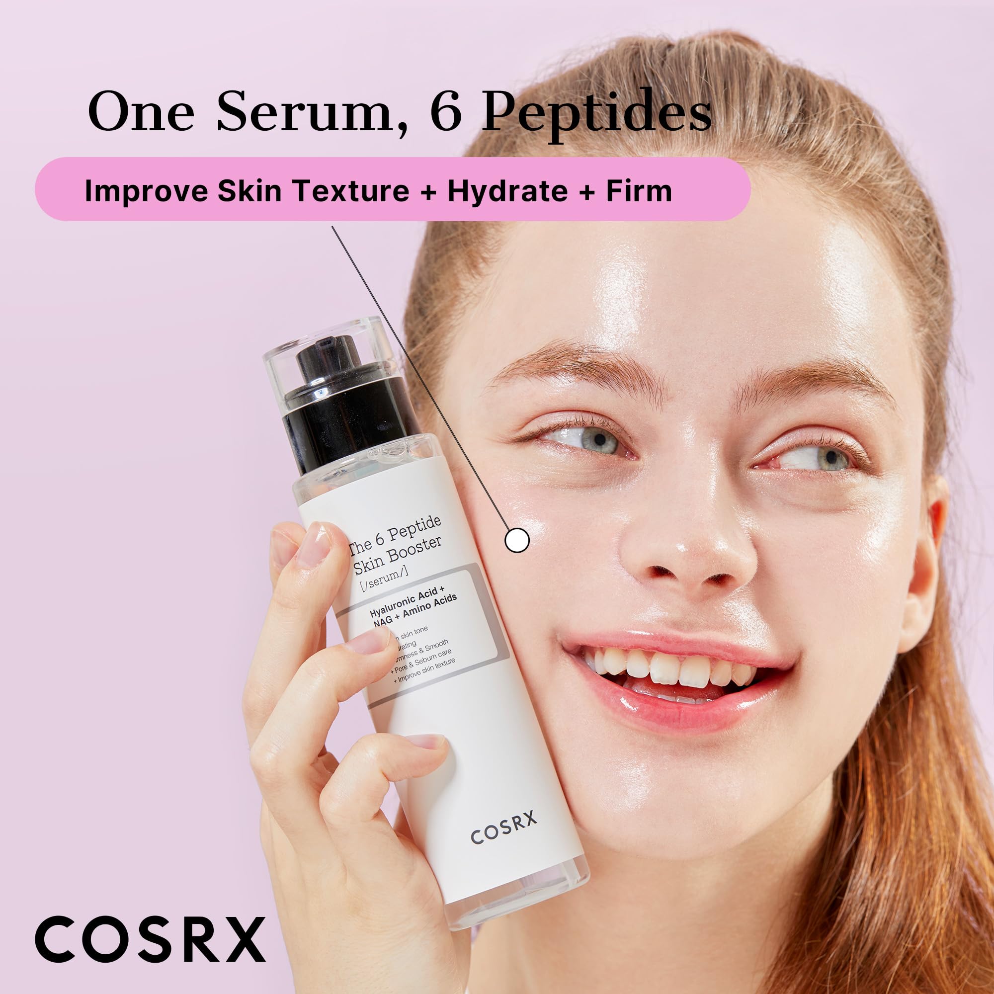 Cosrx 6X Peptide Collagen Booster Toner Serum, Niacinamide & Hyaluronic Acid Skin Renewal Boosting Facial Essence For All Skin T