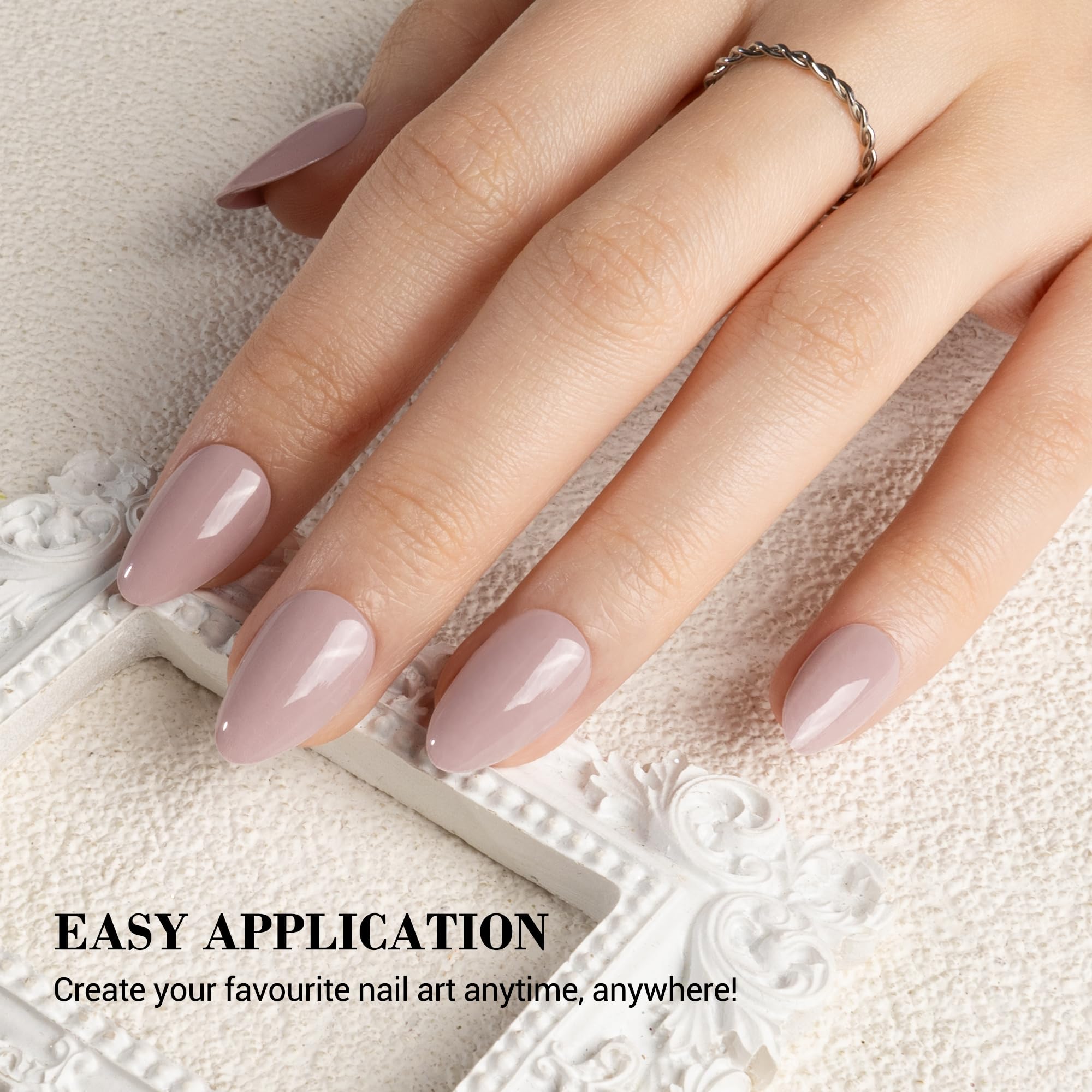 Melodysusie Semi Cured Gel Nail Strips (Camille Pink)- Works With Nail Lamp, Salon-Quality, Long Lasting, Easy To Apply & Remove