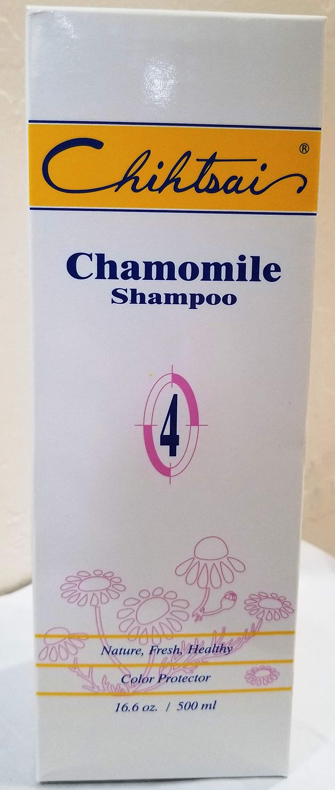 Chihtsai No.4 Chamomile Shampoo (16.6oz/500ml) - Color-protection, Mildly cleanses scalp, Soft & Shine