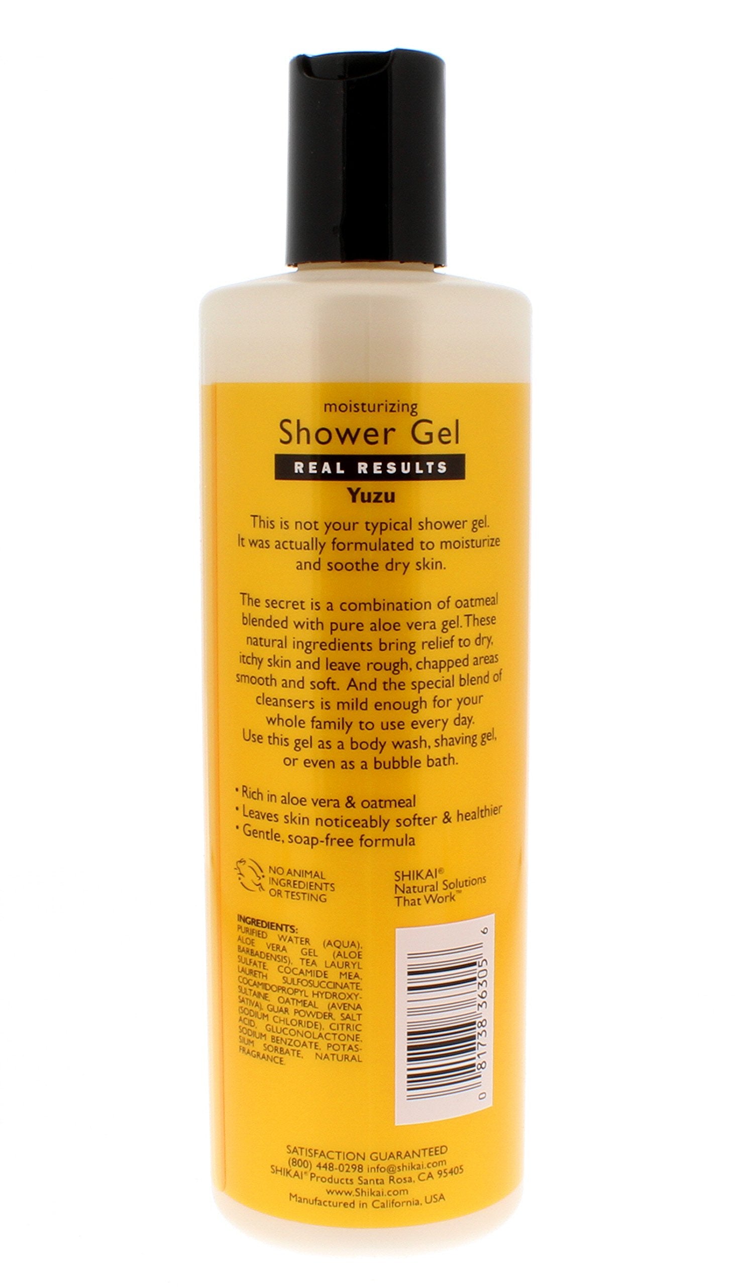 Shikai - Daily Moisturizing Shower Gel, Rich In Aloe Vera & Oatmeal To Leave Skin Noticeably Healthier (Yuzu, 12 Ounces, Pack Of