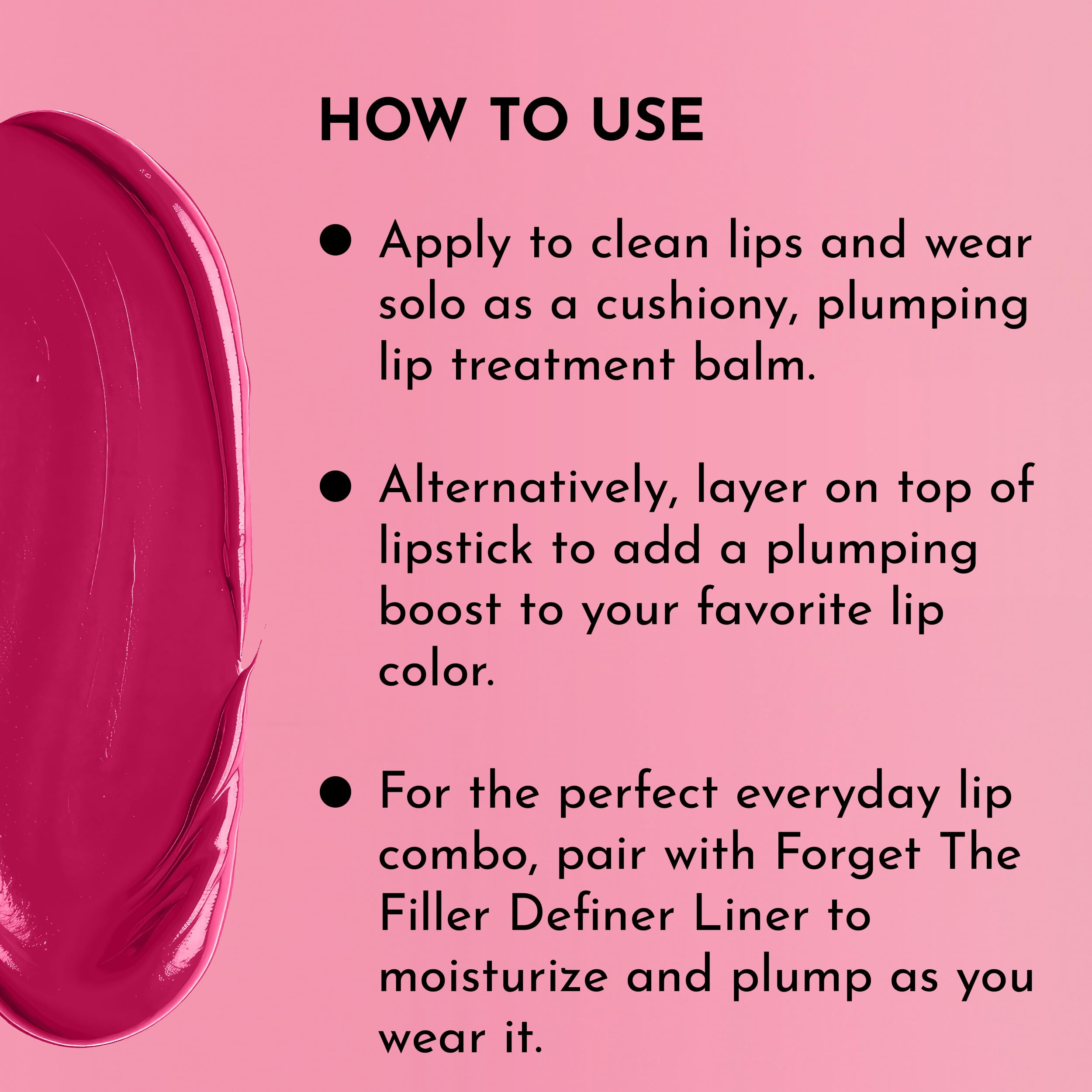 Lawless Forget The Filler Lip Plumping Line Smoothing Tinted Balm, Juicy Watermelon, Pink, 0.1 Ounce / 2.9 Ml