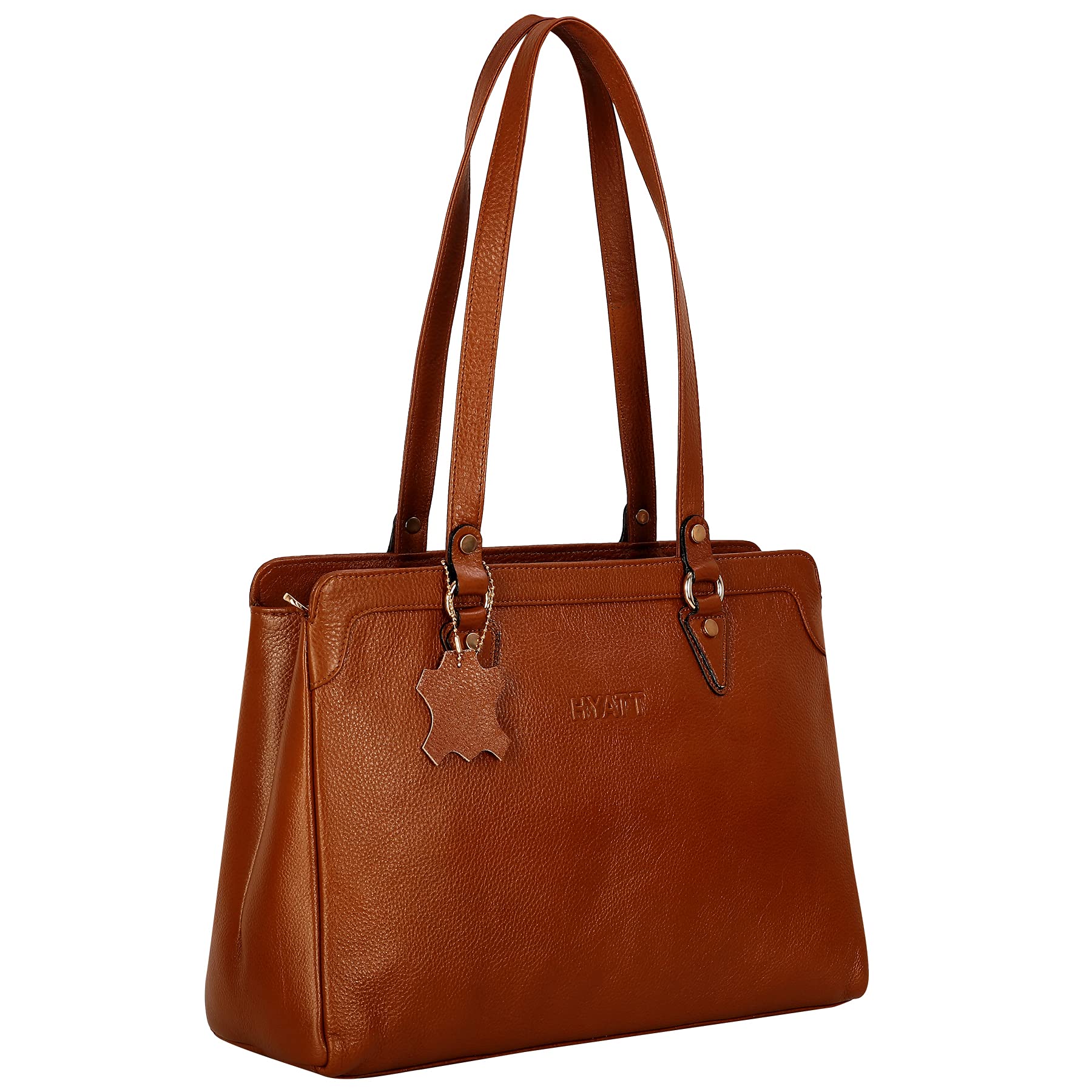 Richsign Leather Accessories Full Grain Natural Leather Top Handle Satchel Tote Handbags & Shoulder Bags For Women Office (Dimen