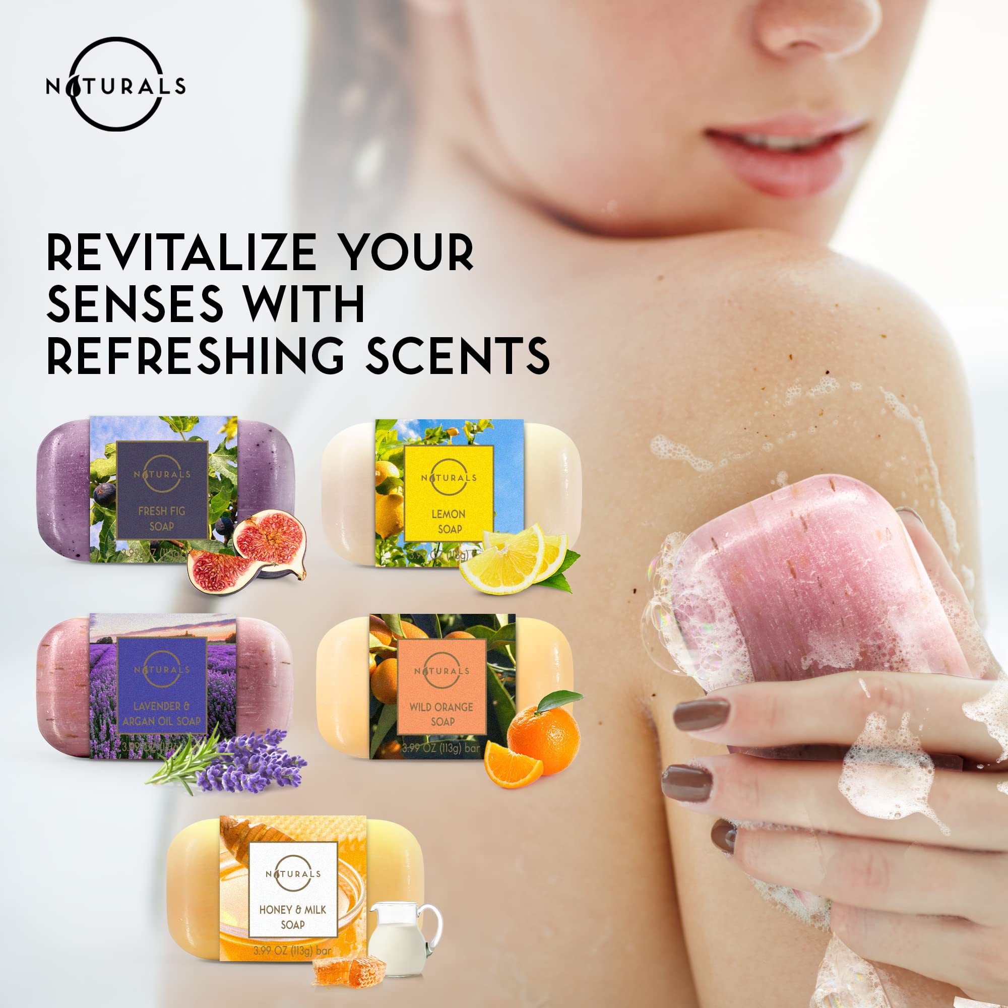 O Naturals 10Pc Bar Soap For Men & Women - Natural Soap, Bath Soap Bar For Women - Natural Soap For Men, Natural Bar Soap, Soap