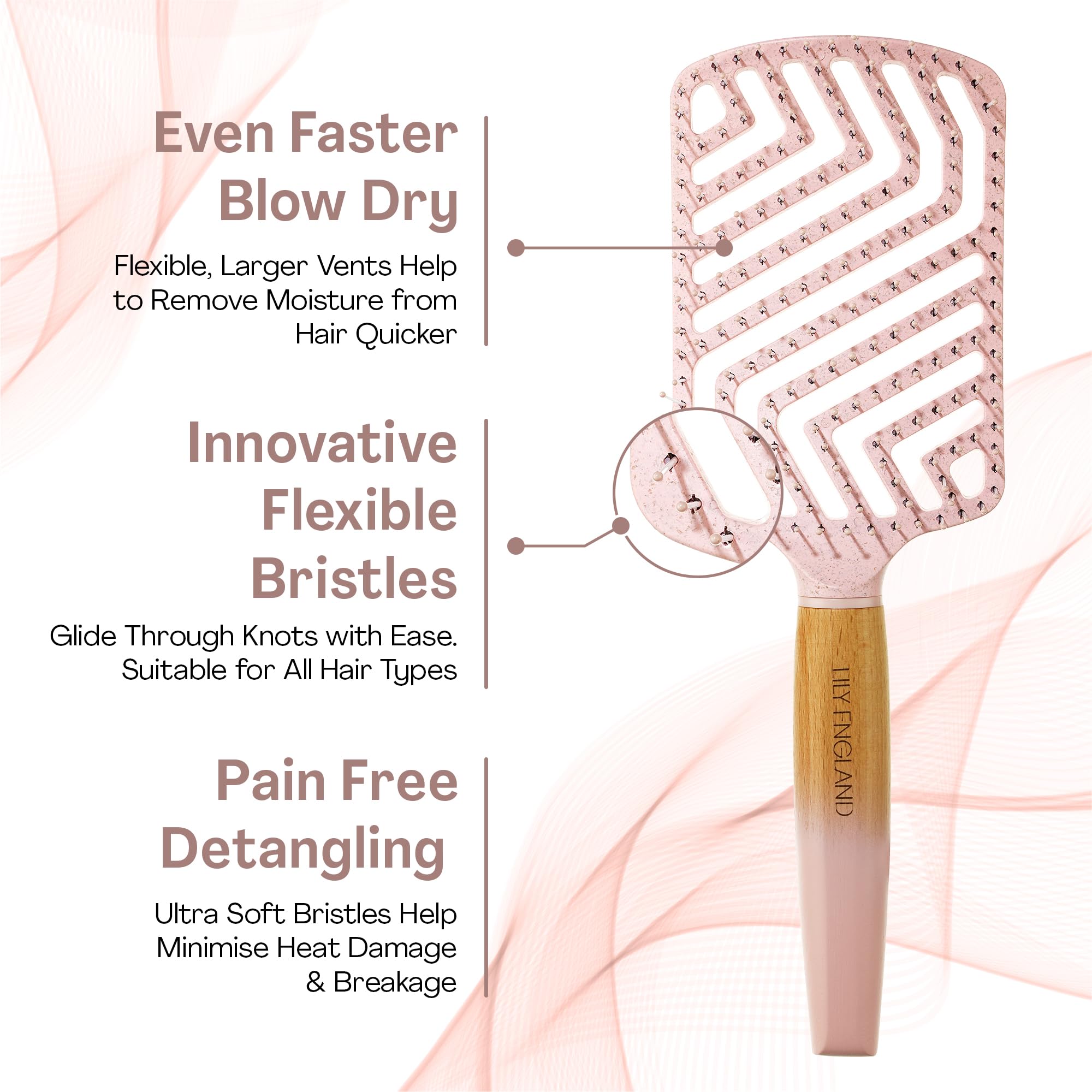 Lily England Beauty Gift Set For Women - Professional Hair Brush For Women For Detangling, Styling & Blow Drying For All Hair Ty