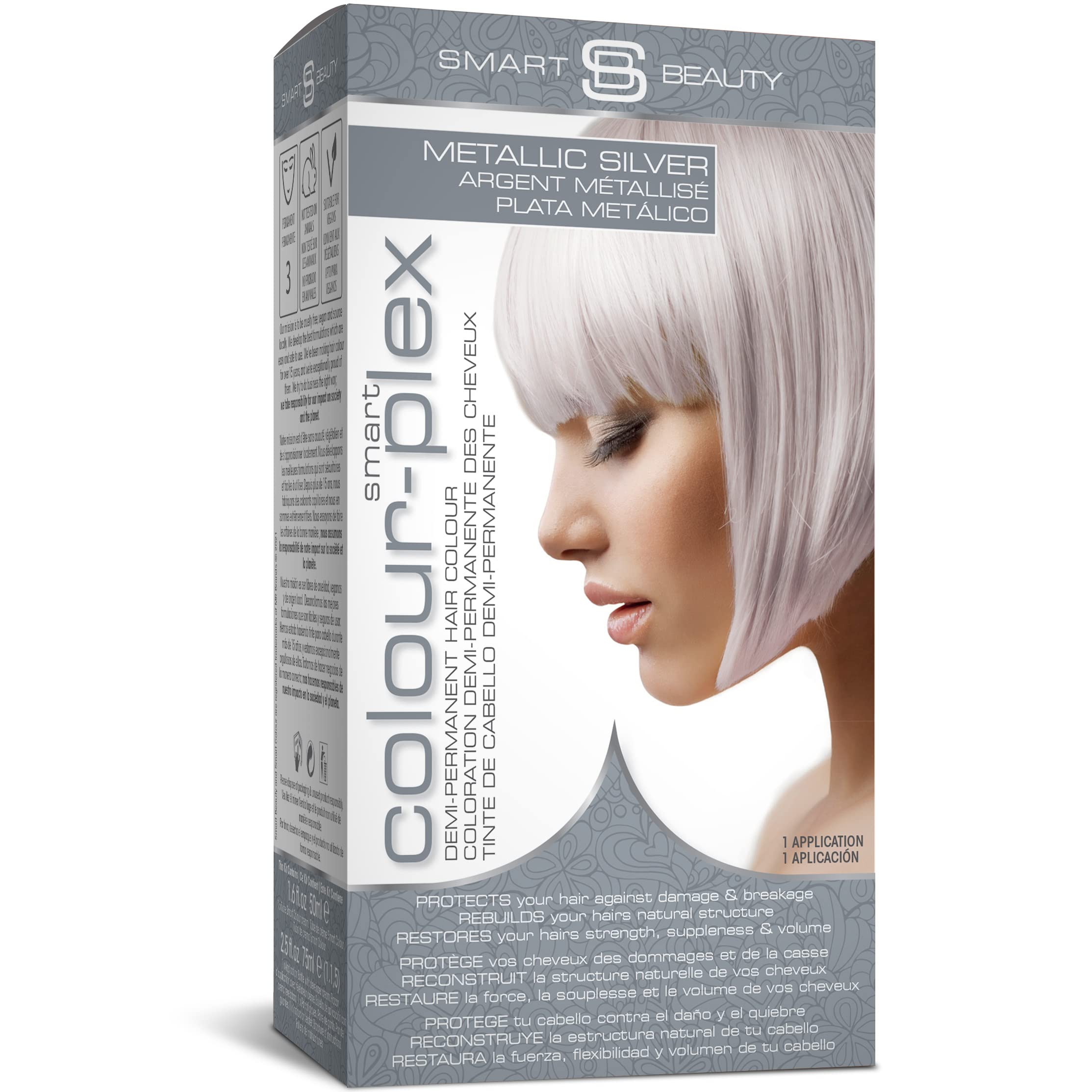 Metallic Dark gray Hair Dye  Stylish Silver Toner for Bleached Hair  Demi Permanent Hair color  With Added Plex Hair Anti-Breaka