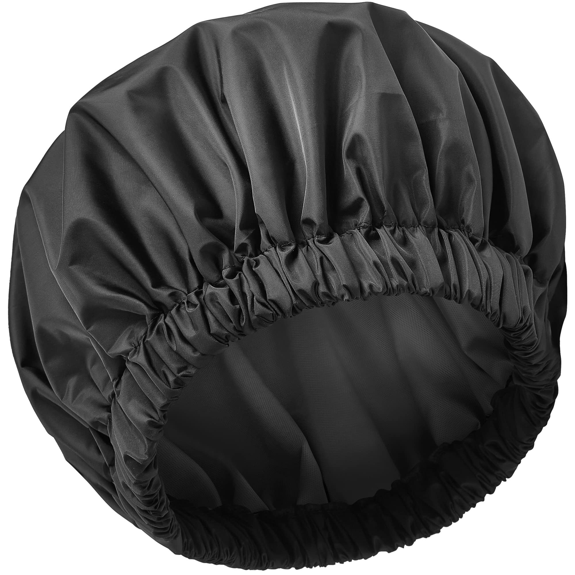Reusable Shower Cap For Women, Large Waterproof Shower Bonnet Washable Elastic Band Bath Hair Hat For Long Hair, Braids(Black)