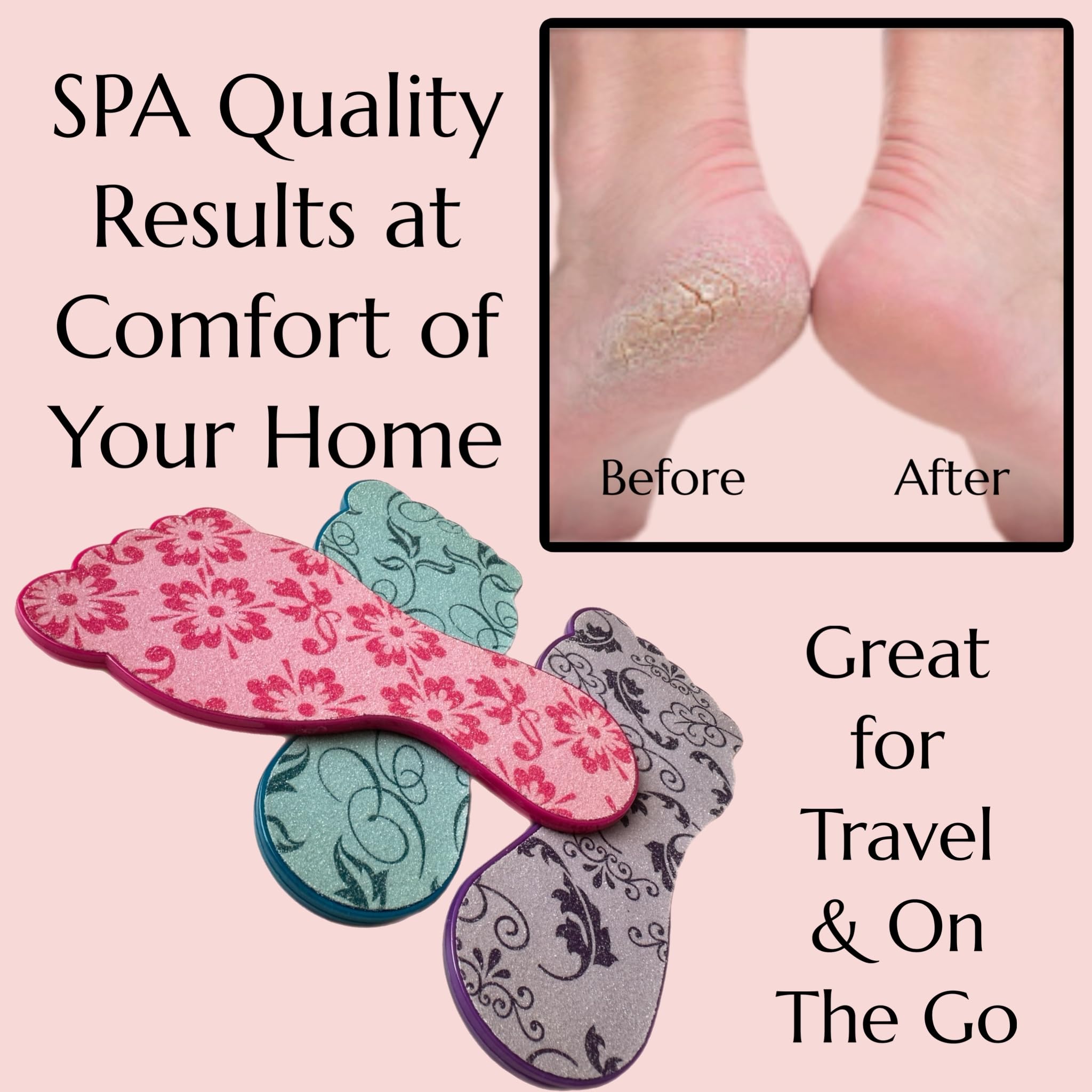 3pc ALAZCO Foot File Callus Remover for Feet Heel Scraper Pumice Stone Diabetic Feet Scrubber Dead Skin Remover Salon SPA DIY &