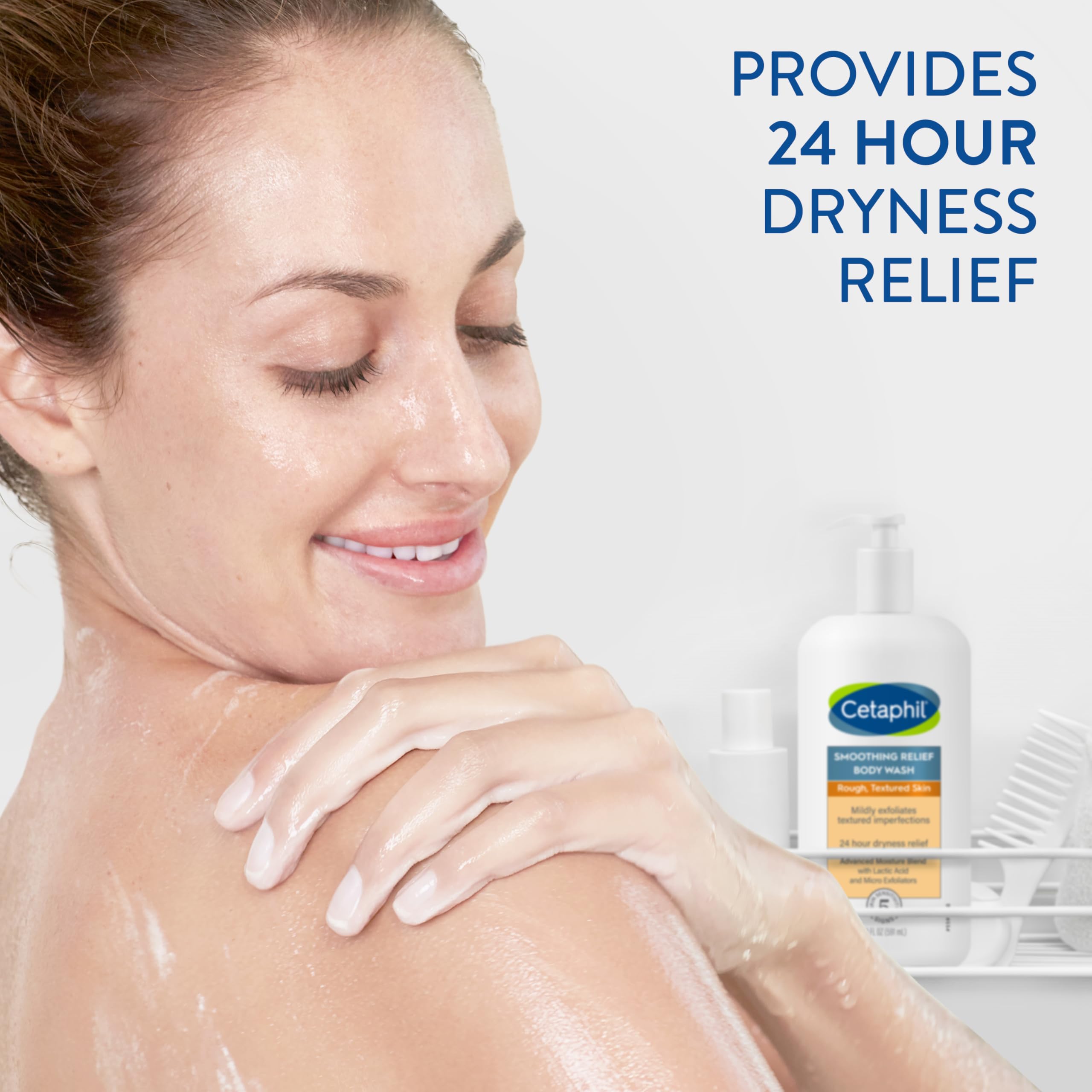 Cetaphil Body Wash, New Smoothing Relief Exfoliating Body Wash, Mildy Exfoliates To Smooth Rough, Textured Skin, 24 Hour Dryness