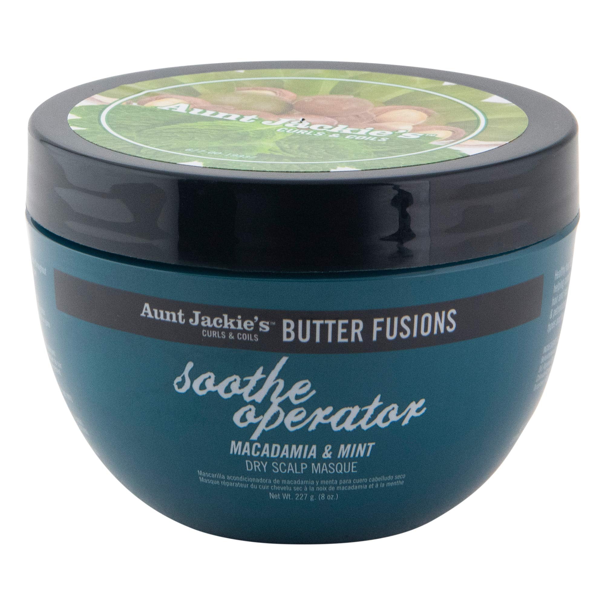Aunt Jackies Butter Fusions Soothe Operator  Macadamia & Mint Dry Scalp Conditioning Masque, 8 oz