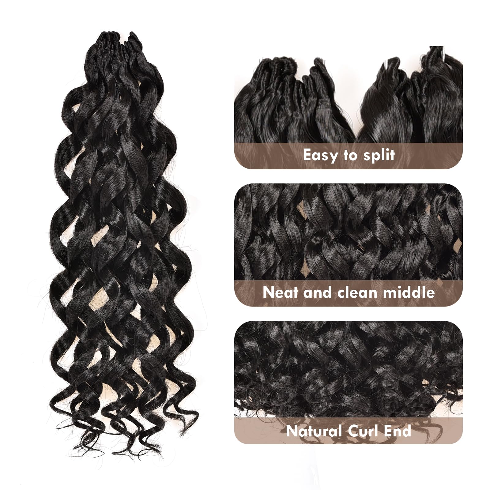 Toyotress Beach Curl Crochet Hair - 12 Inch 8 Packs Natural Black Ocean Wave Crochet Hair, Short Curly Water Wave Deep Twist Syn