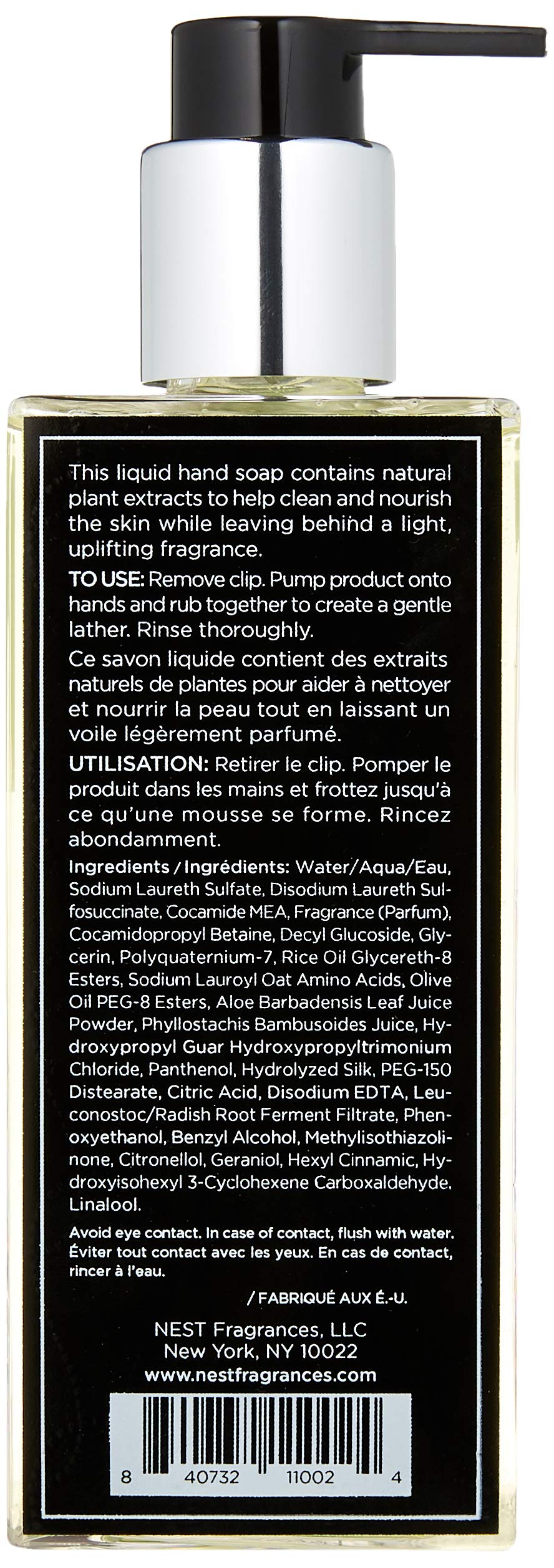 Nest Fragrances Scented Liquid Hand Soap- Bamboo , 10 Fl Oz