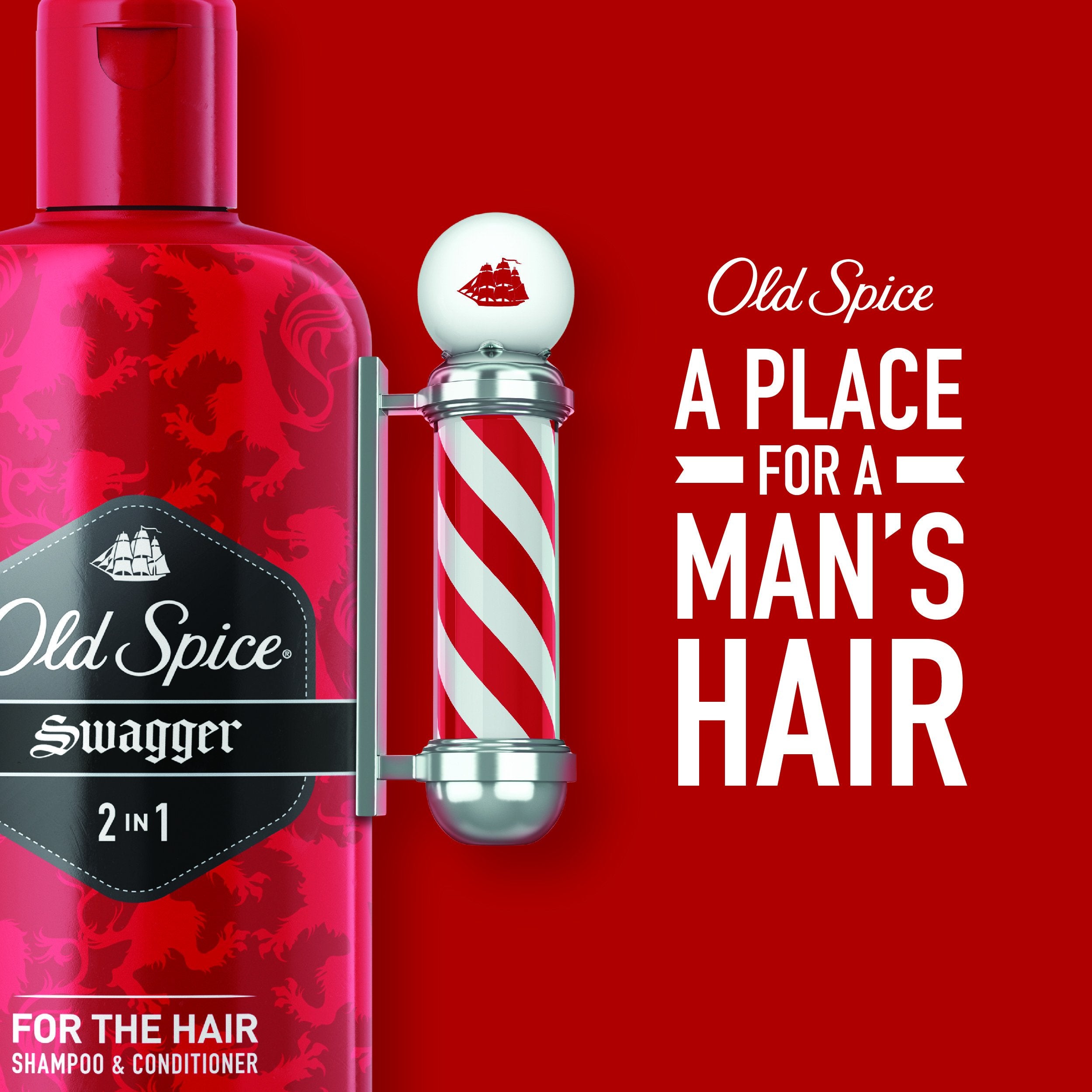 Old Spice Swagger 2 in 1 Shampoo and Conditioner, 12 Ounce, Pack of 2