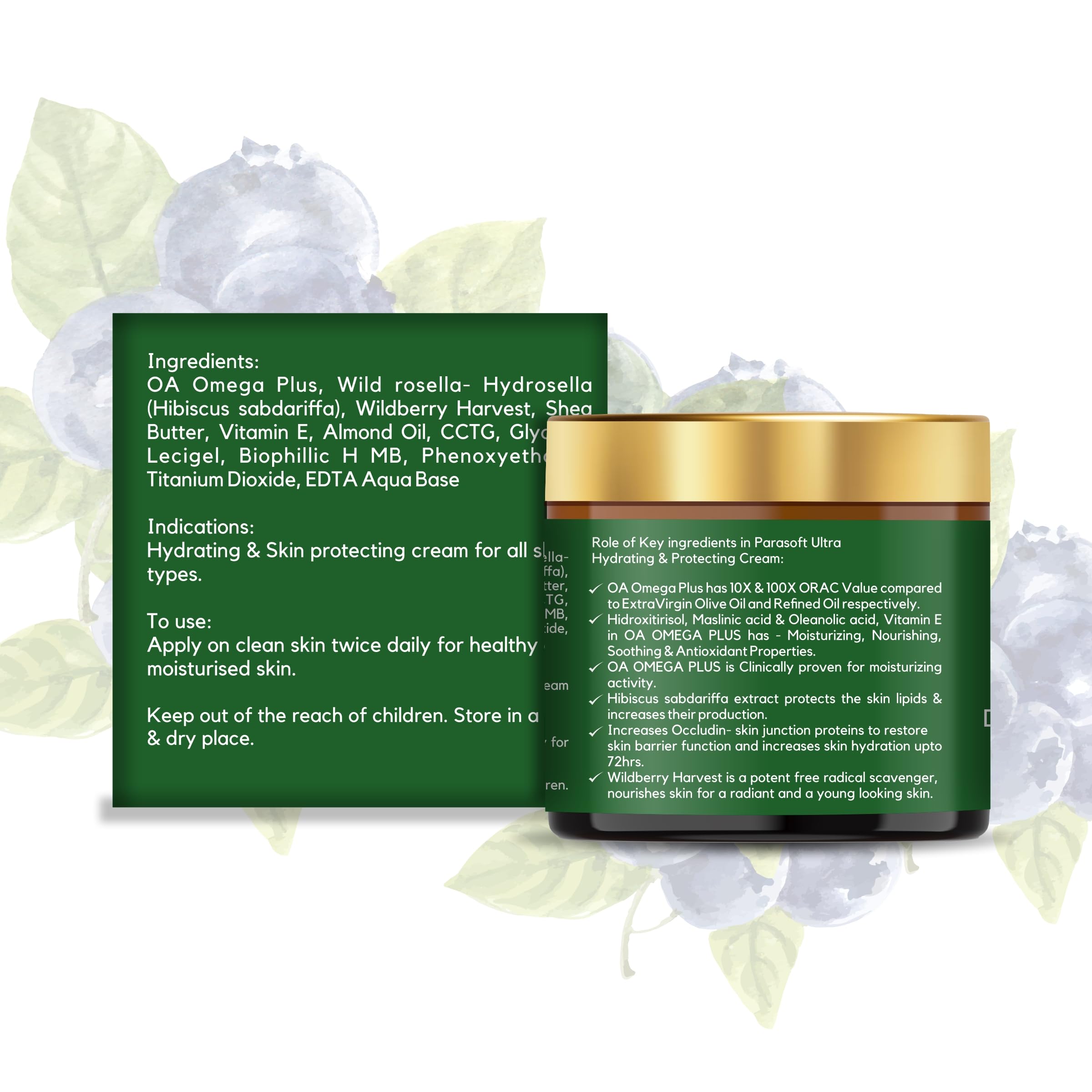 Parasoft Ultra Hydrating and Protecting Cream for Long Lasting Moisturizing, Packed With Natural Ingredients - 100 gm