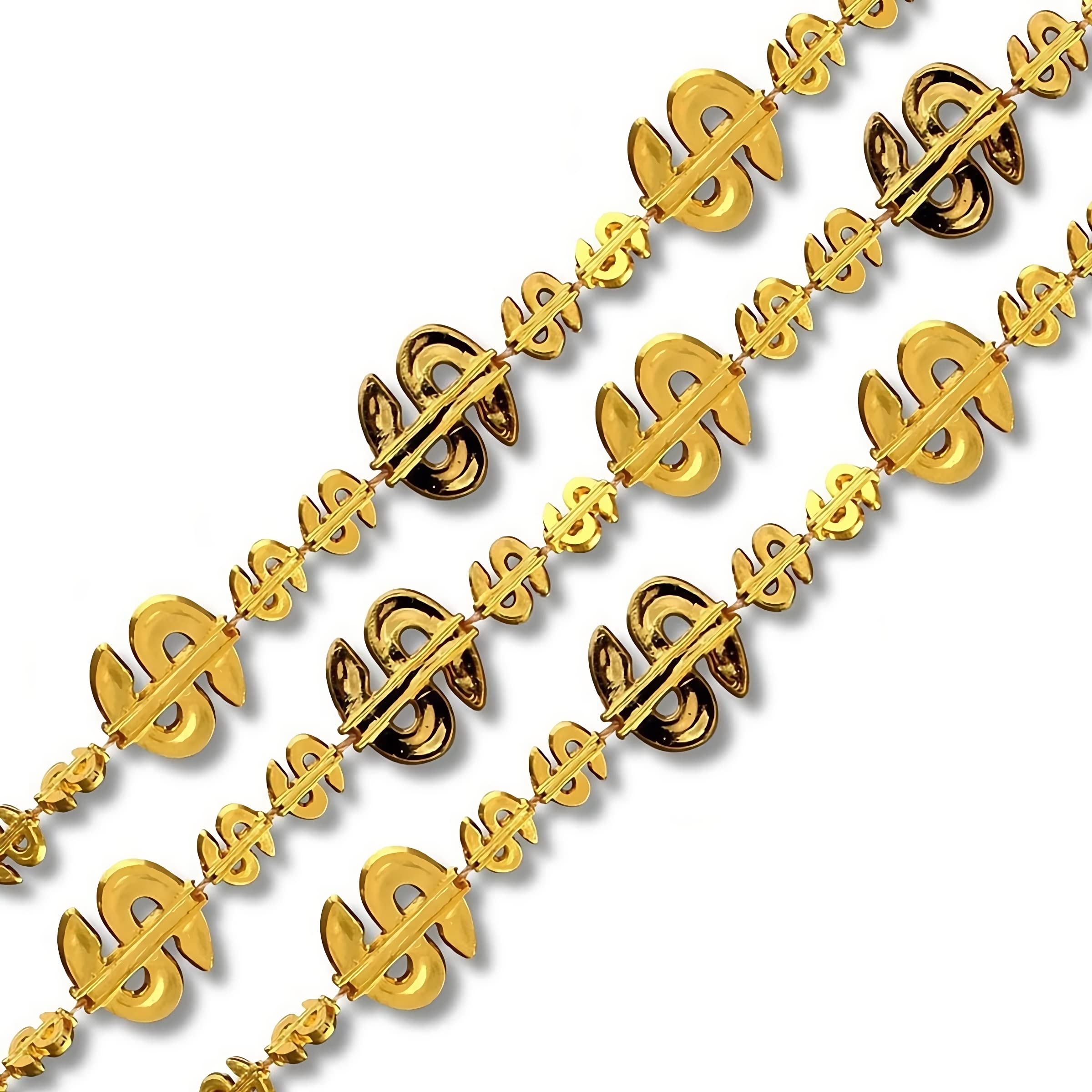 12-Pack of Dollar Sign Necklaces - Stylish Bling for Any Occasion