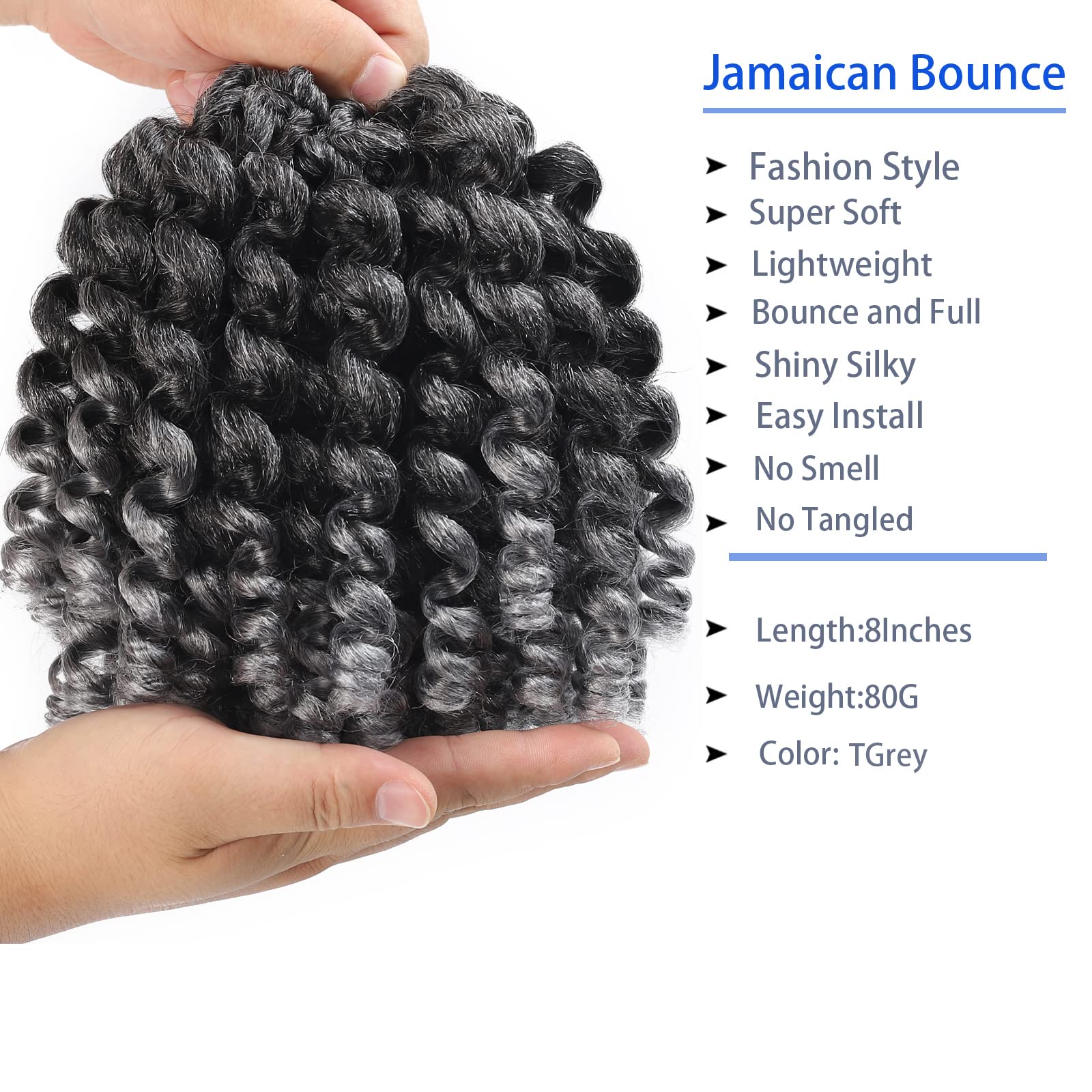 5 Packs Jamaican Bouncecrochet Hair 2X Ringlet Wand curl 8 inch Synthetic crochet Hair Extensions crochet Braiding Hair 100 Root